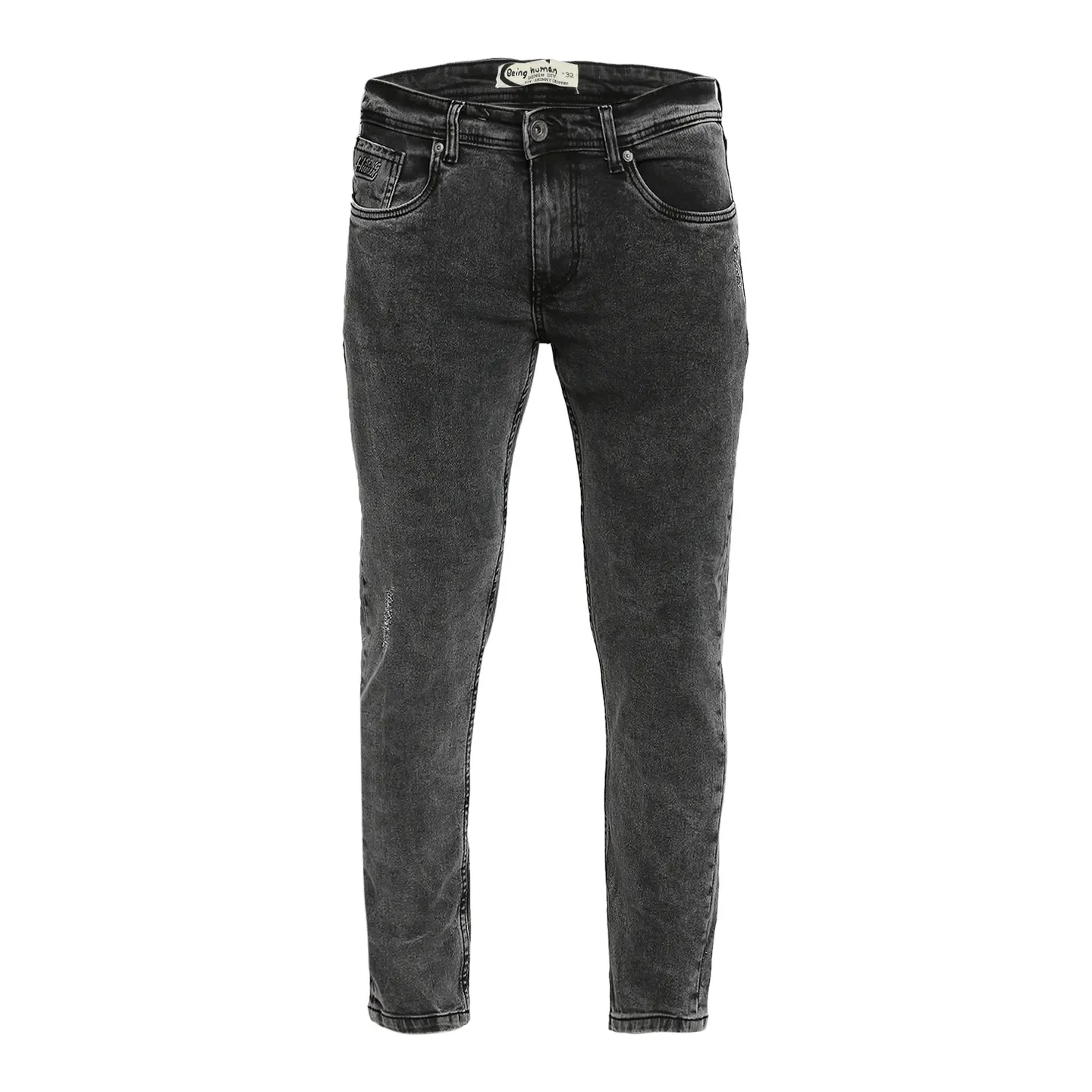 Grey Skinny Cropped Fit Men's Denims by Being Human Clothing - Image 7