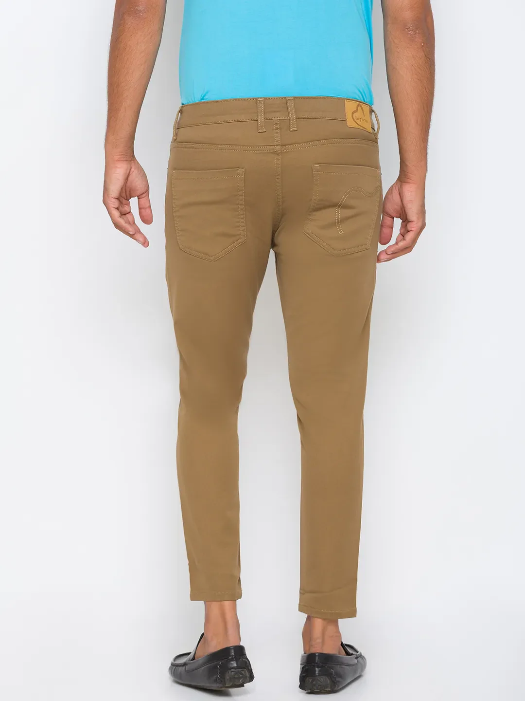 Khaki Skinny Cropped Fit Men's Denims by Being Human Clothing - Image 3
