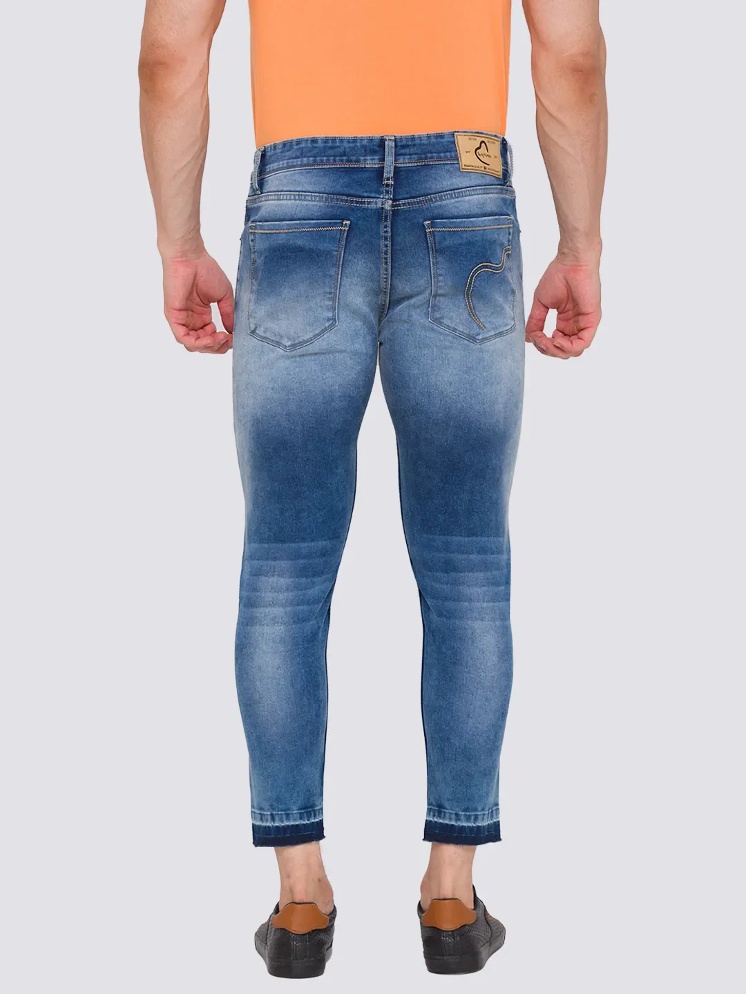 Blue Skinny Cropped Fit Men's Denims by Being Human Clothing - Image 3