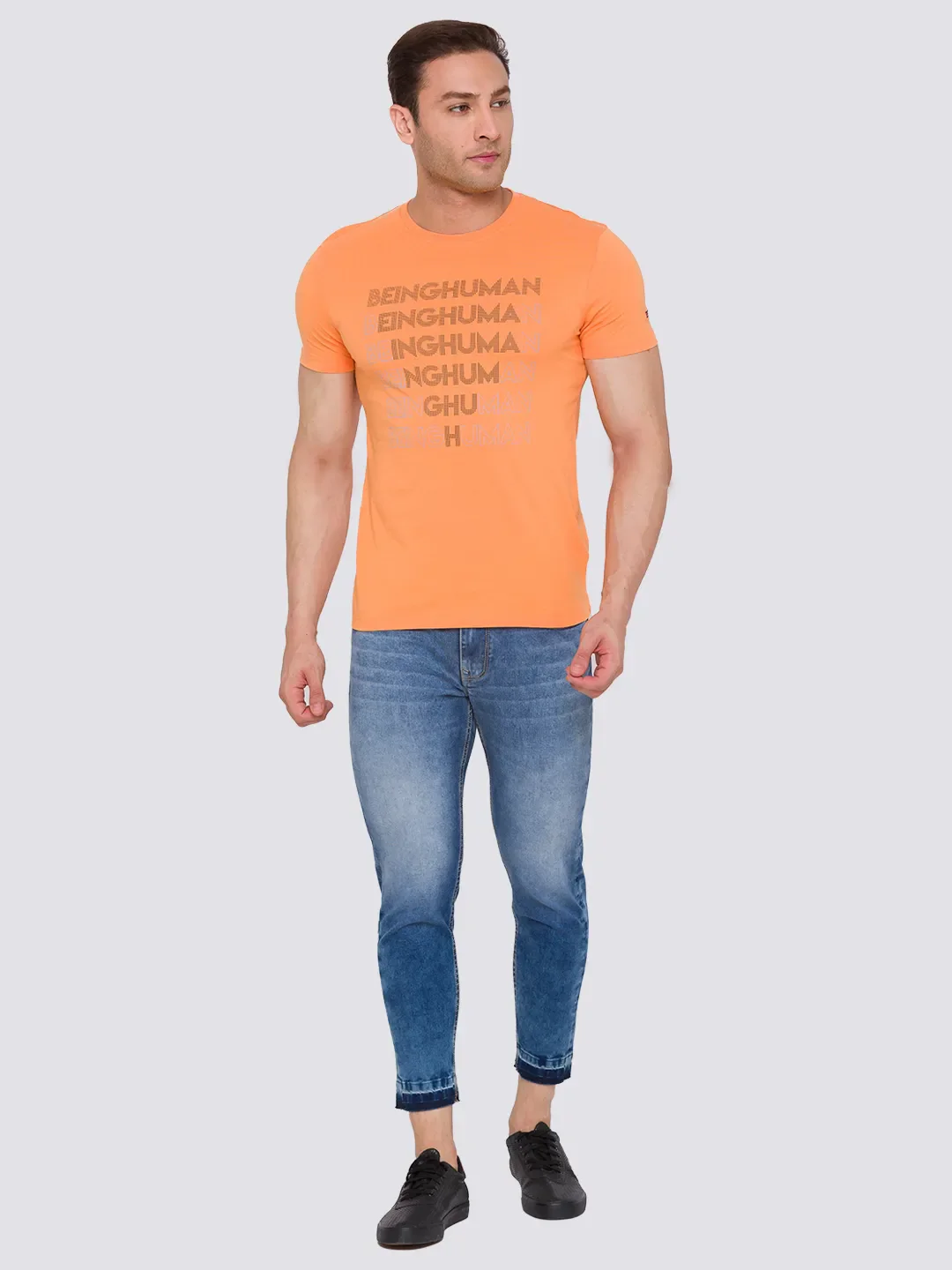 Blue Skinny Cropped Fit Men's Denims by Being Human Clothing - Image 5