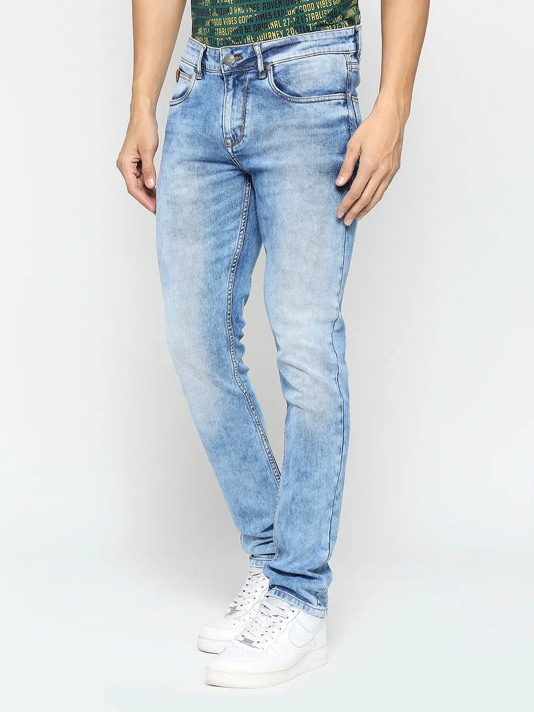 Blue Skinny Cut Fit Men's Denims by Being Human Clothing - Image 2