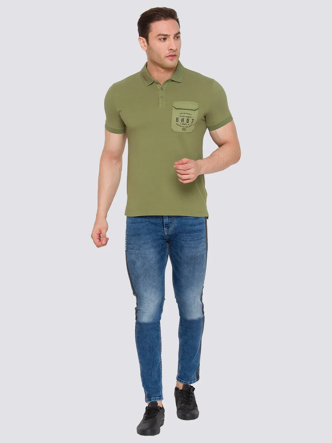 Blue Skinny Cropped Fit Men's Denims by Being Human Clothing - Image 3