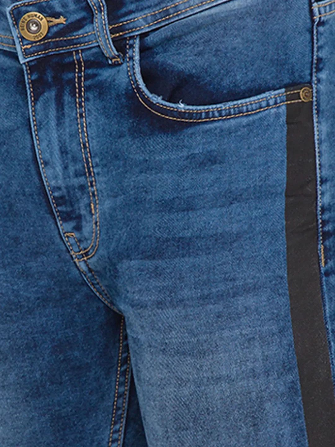 Blue Skinny Cropped Fit Men's Denims by Being Human Clothing - Image 6