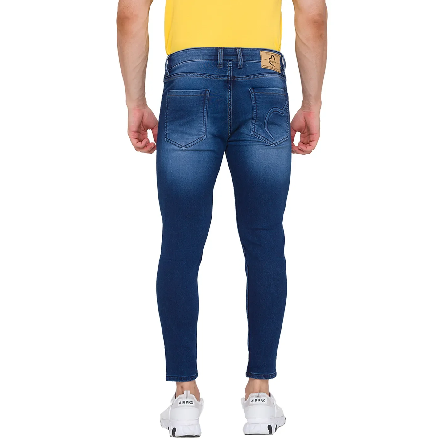 Blue Skinny Cropped Fit Men's Denims by Being Human Clothing - Image 4