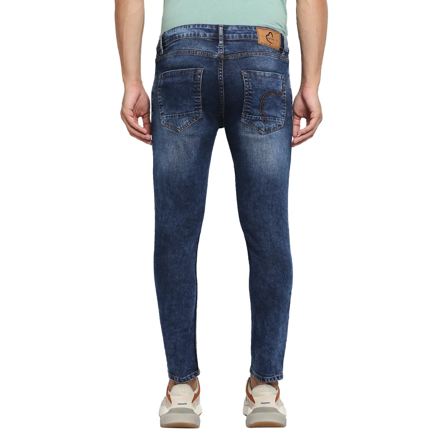 Blue Skinny Cropped Fit Men's Denims by Being Human Clothing - Image 3