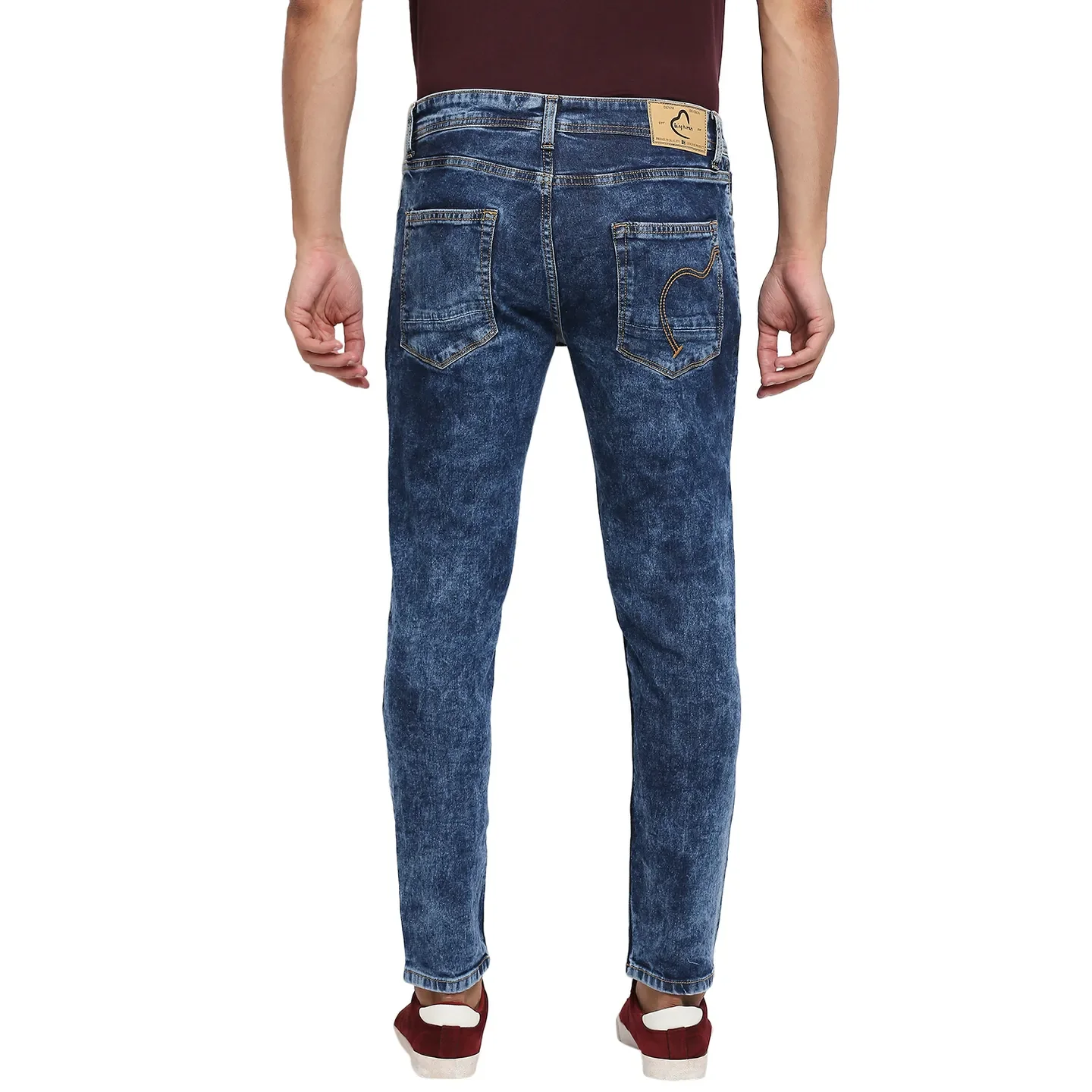 Blue Skinny Cropped Fit Men's Denims by Being Human Clothing - Image 3