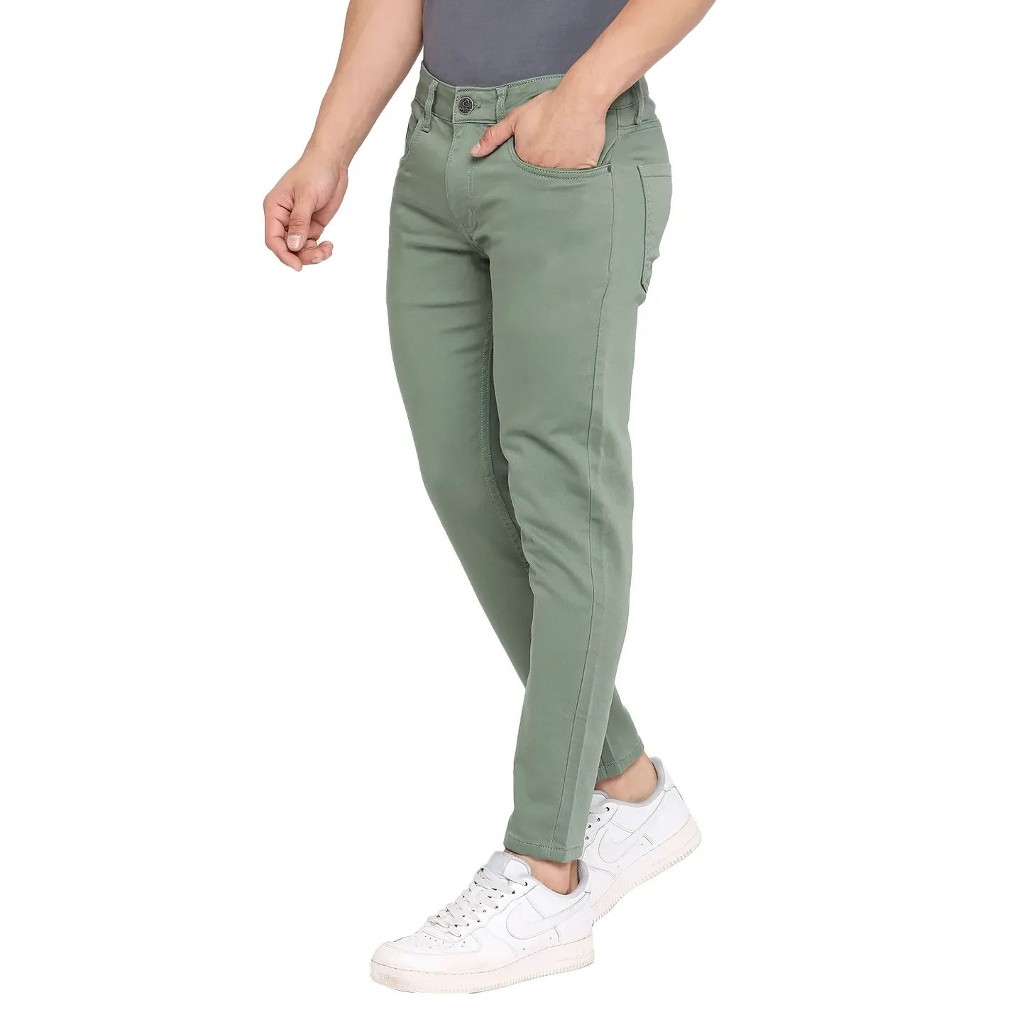 Green Skinny Cropped Fit Men's Denims by Being Human Clothing - Image 2