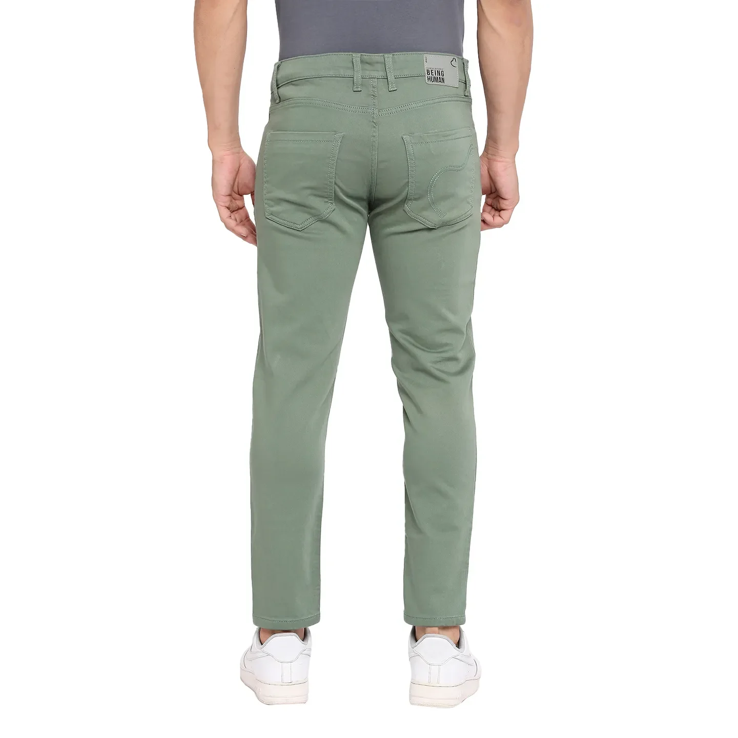 Green Skinny Cropped Fit Men's Denims by Being Human Clothing - Image 4