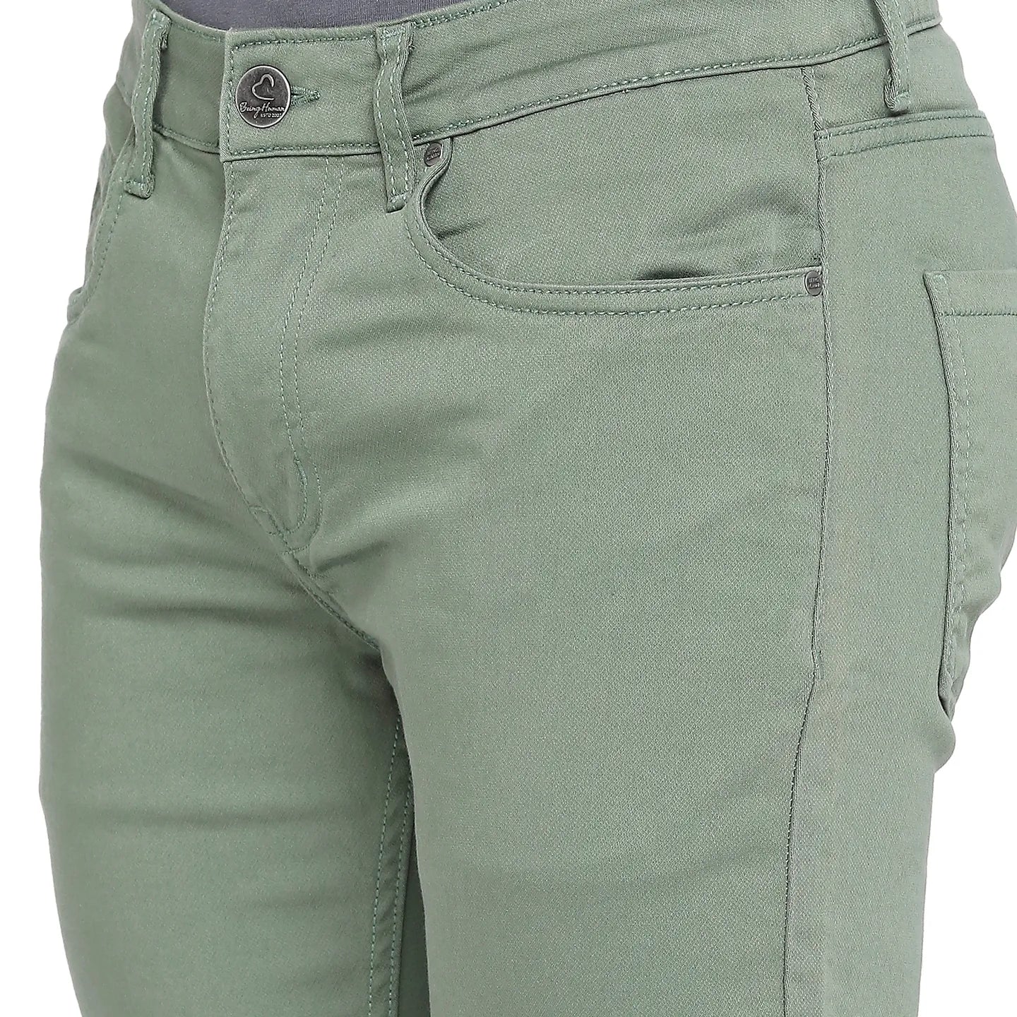 Green Skinny Cropped Fit Men's Denims by Being Human Clothing - Image 5