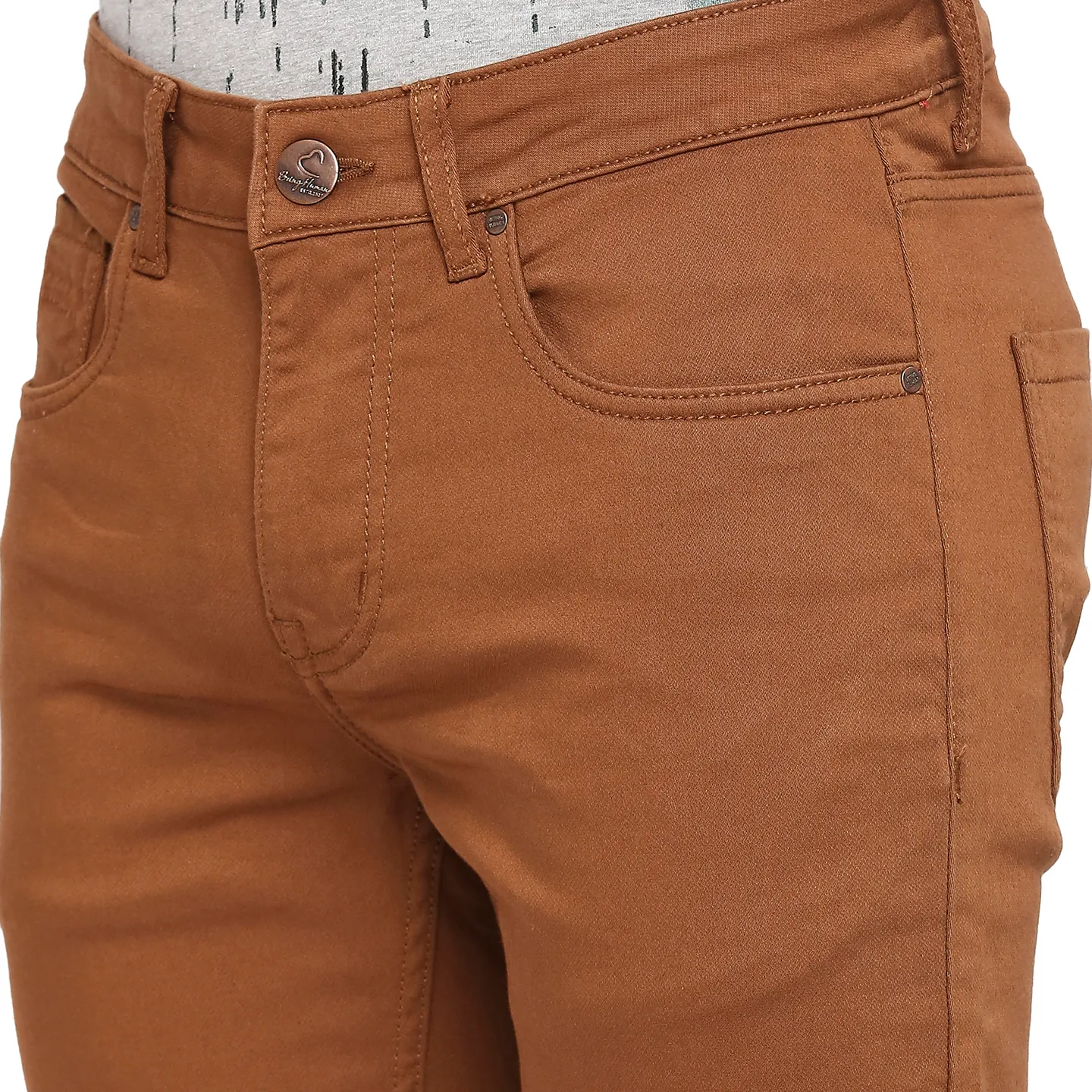 Orange Skinny Cropped Fit Men's Denims by Being Human Clothing - Image 5
