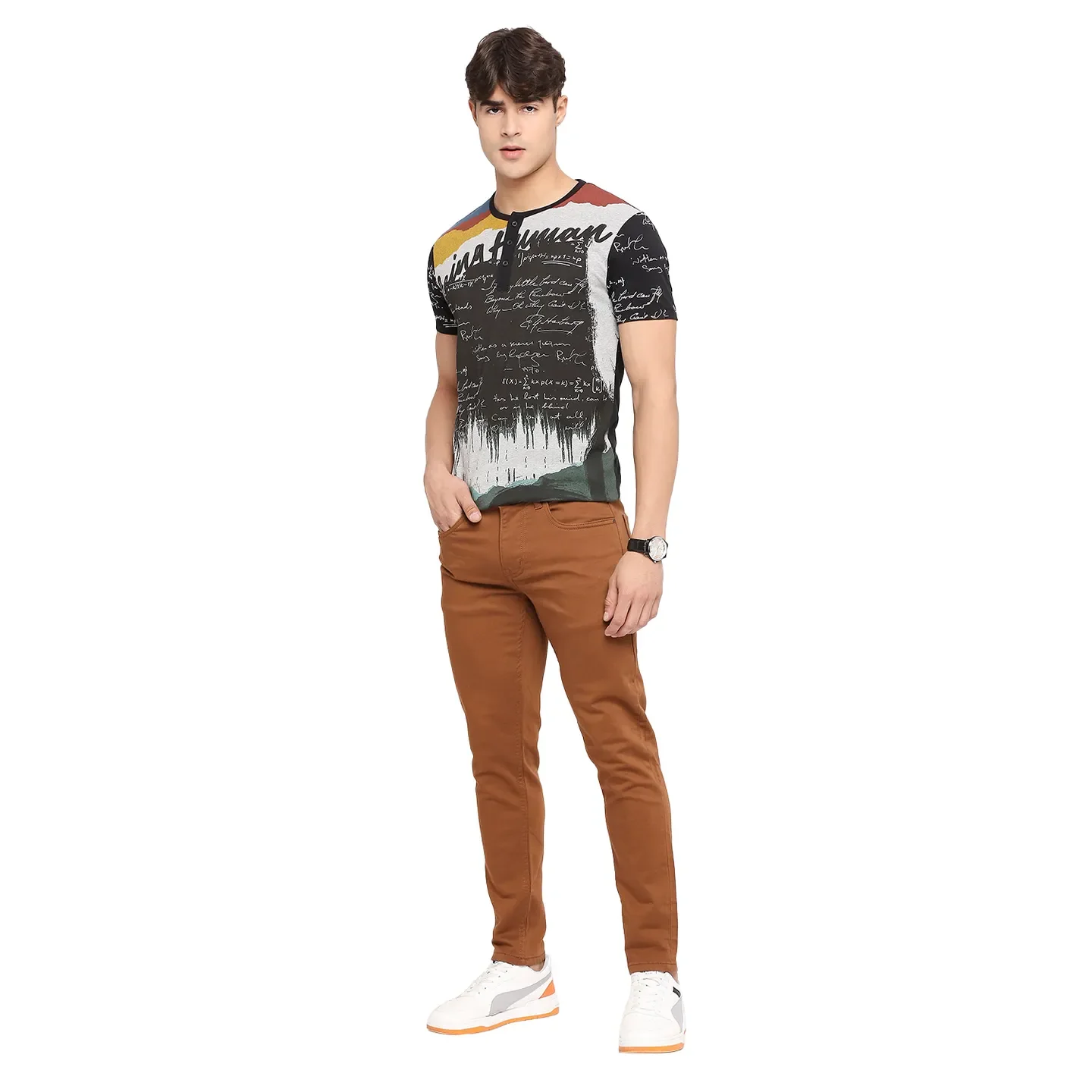 Orange Skinny Cropped Fit Men's Denims by Being Human Clothing - Image 6