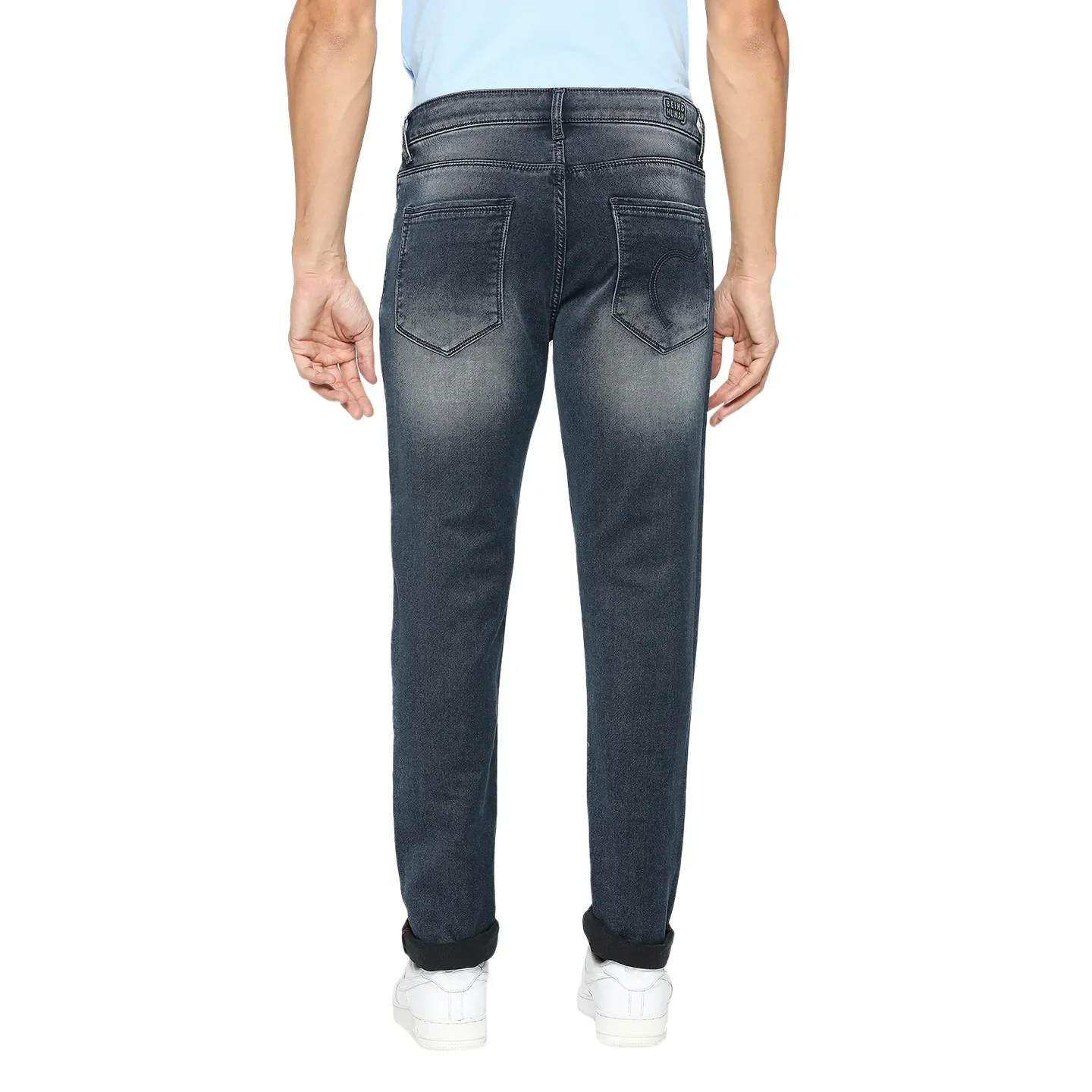 Dark Blue Skinny Fit Denims For Men By Being Human Clothing - Image 3