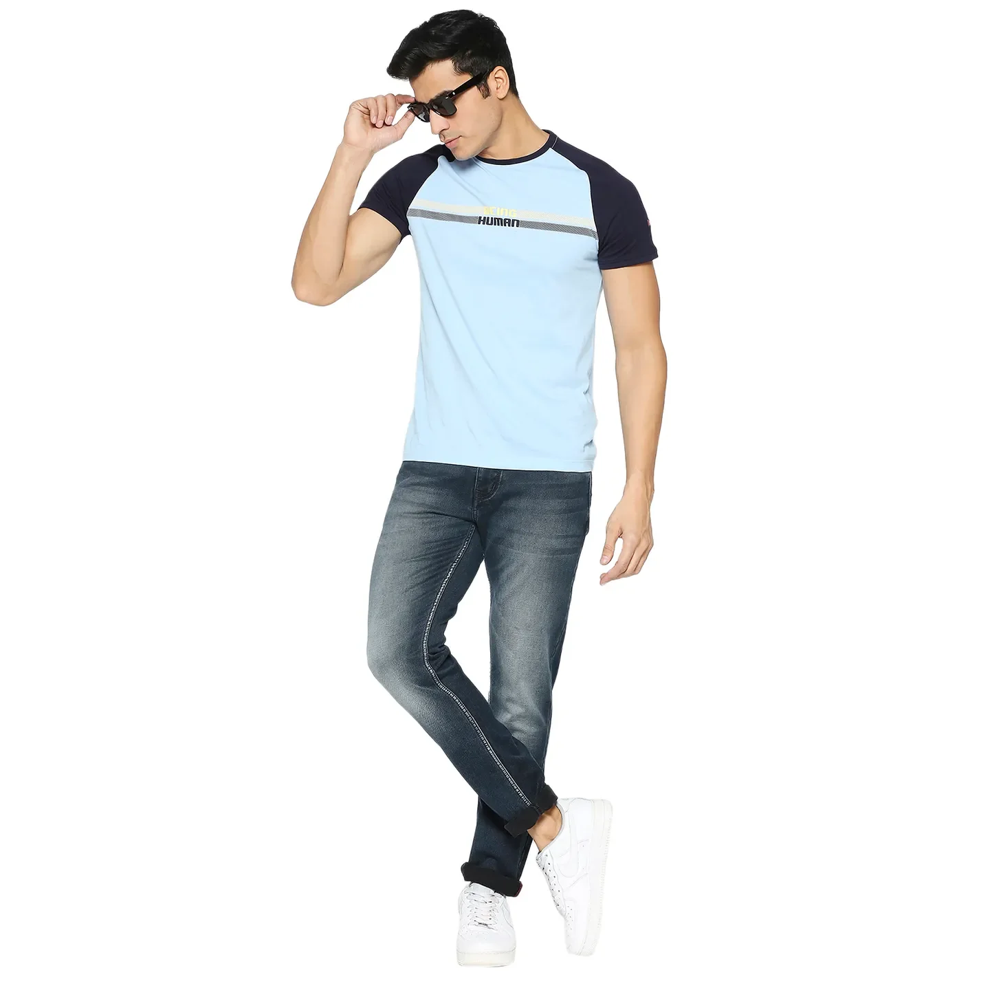 Dark Blue Skinny Fit Denims For Men By Being Human Clothing - Image 5