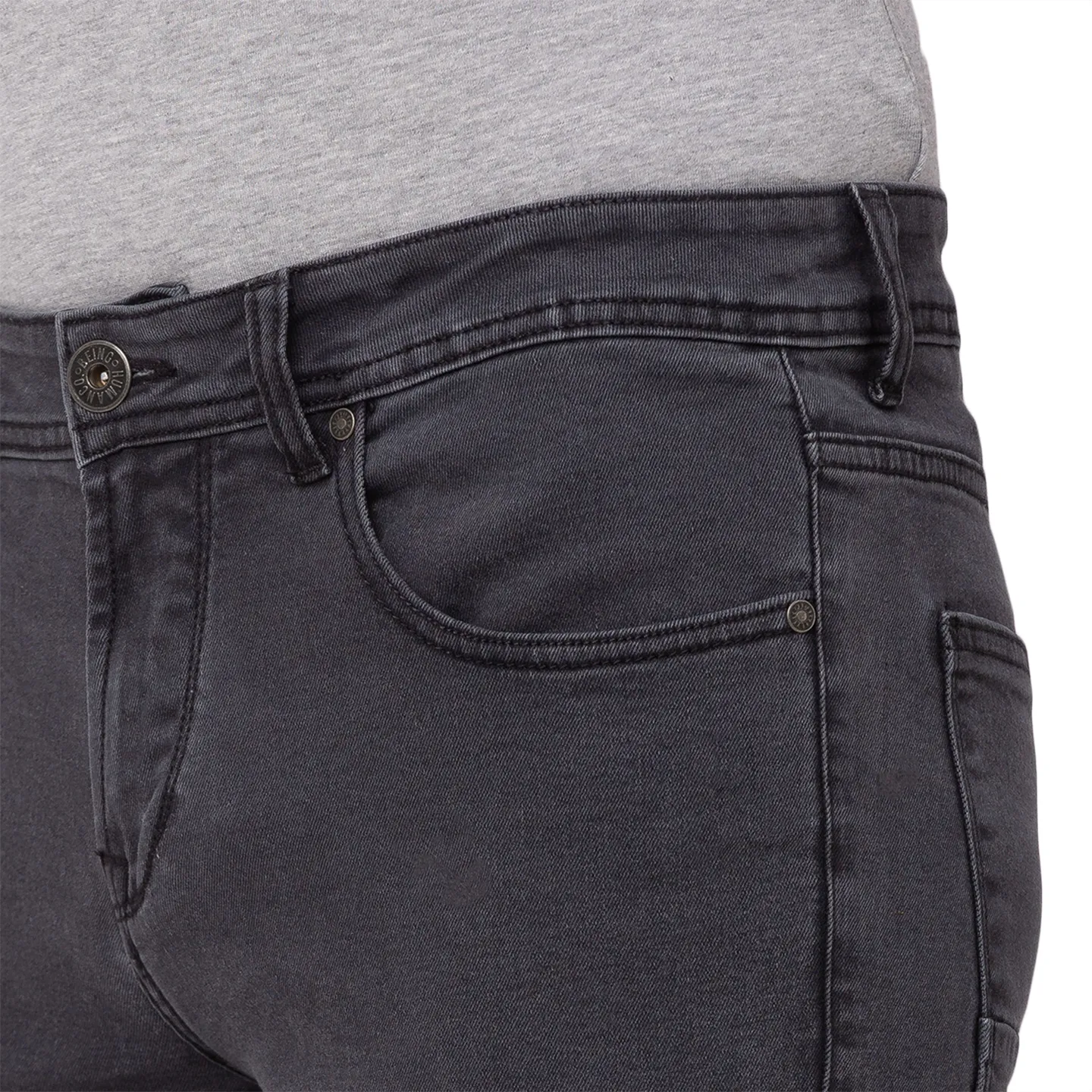 Black Skinny Straight Fit Men's Denims by Being Human Clothing - Image 3