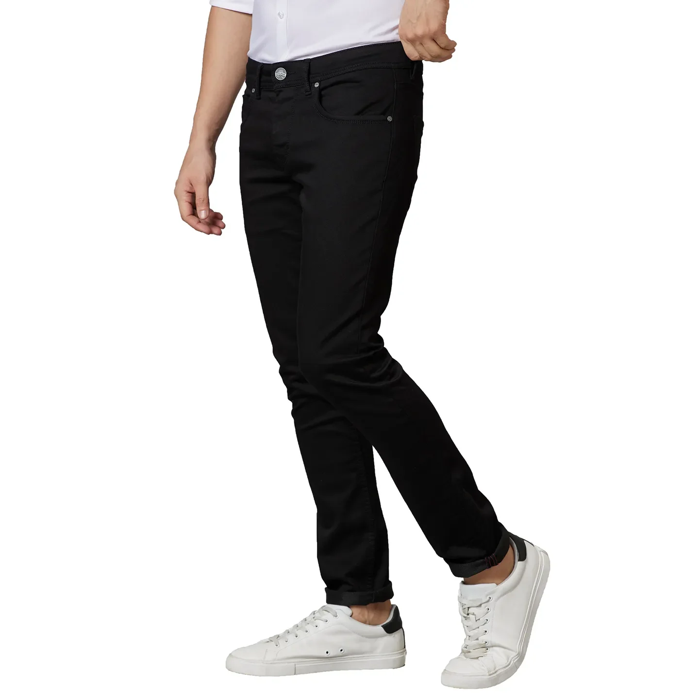 Black Skinny Straight Fit Men's Denims by Being Human Clothing - Image 3