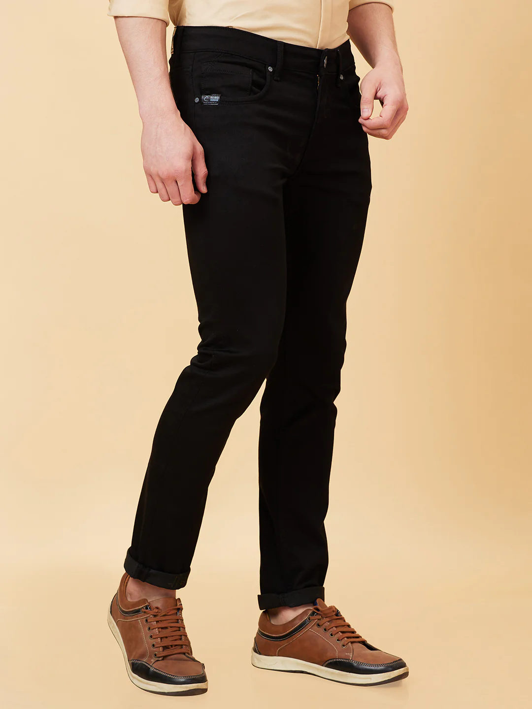 Black Skinny Fit Denims For Men By Being Human Clothing - Image 3
