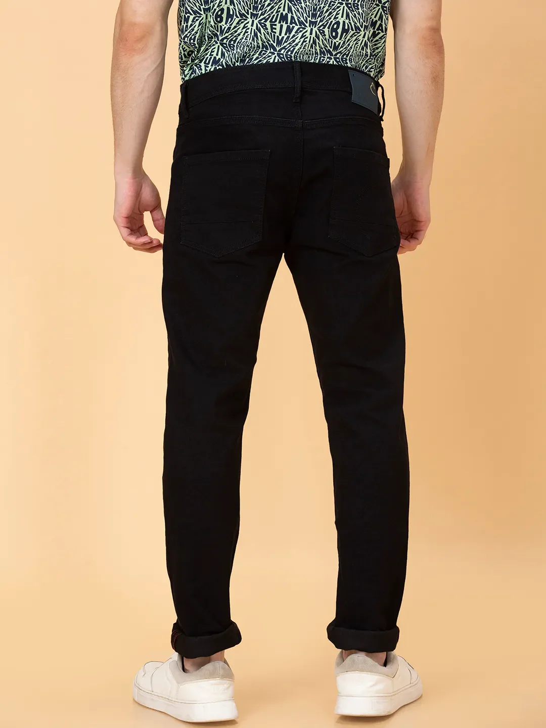 Black Skinny Fit Men's Denims by Being Human Clothing - Image 3