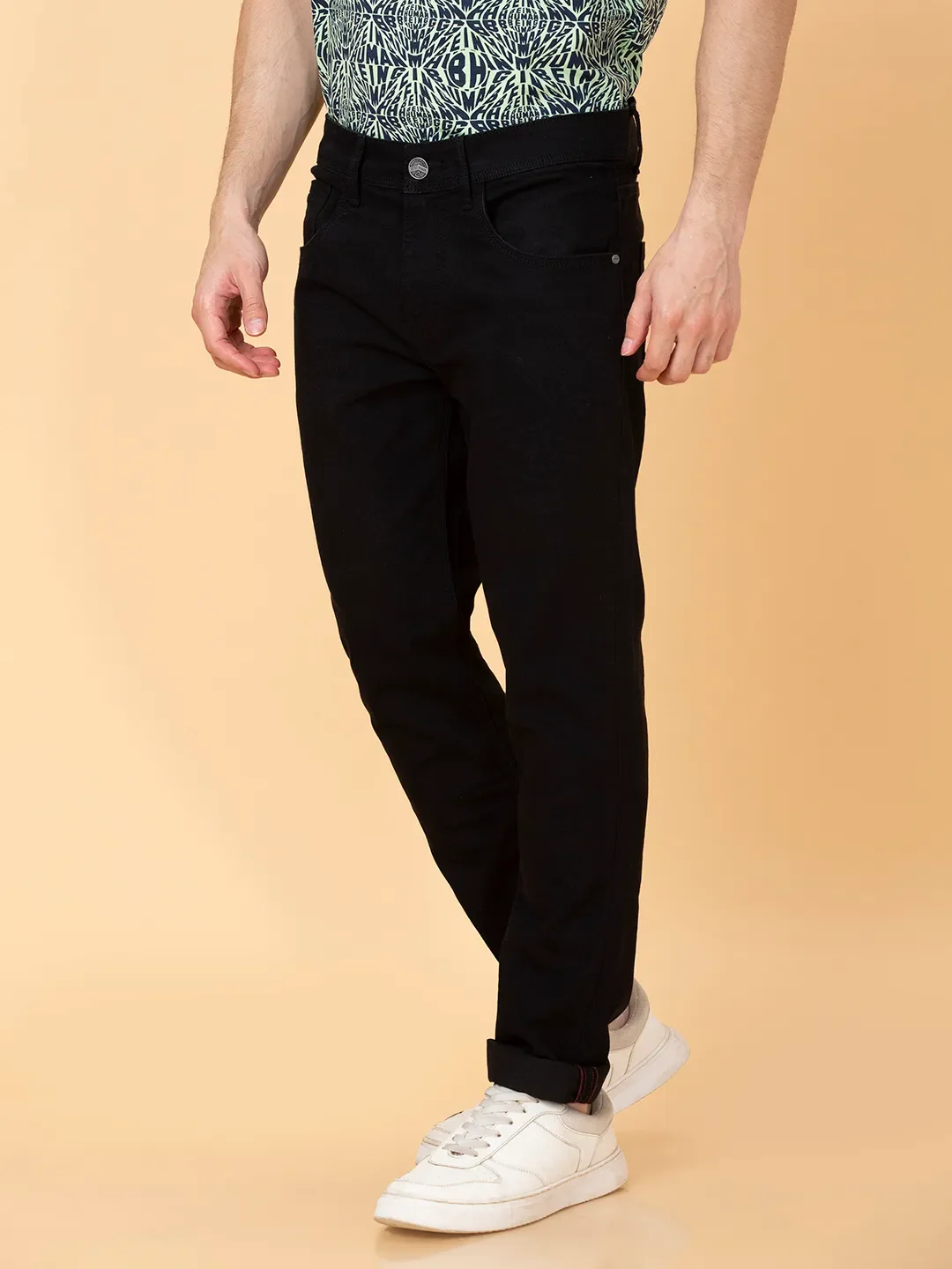 Black Skinny Fit Men's Denims by Being Human Clothing - Image 4