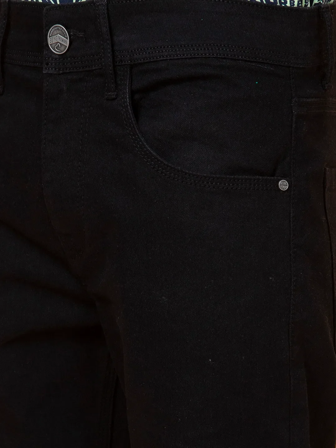 Black Skinny Fit Men's Denims by Being Human Clothing - Image 5