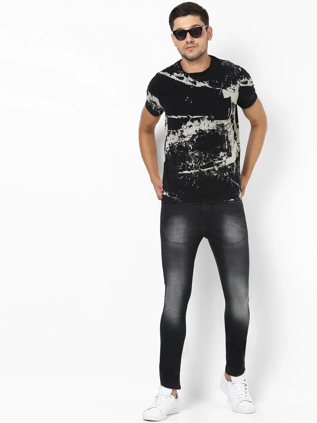 Black Skinny Straight Fit Men's Denims by Being Human Clothing - Image 6