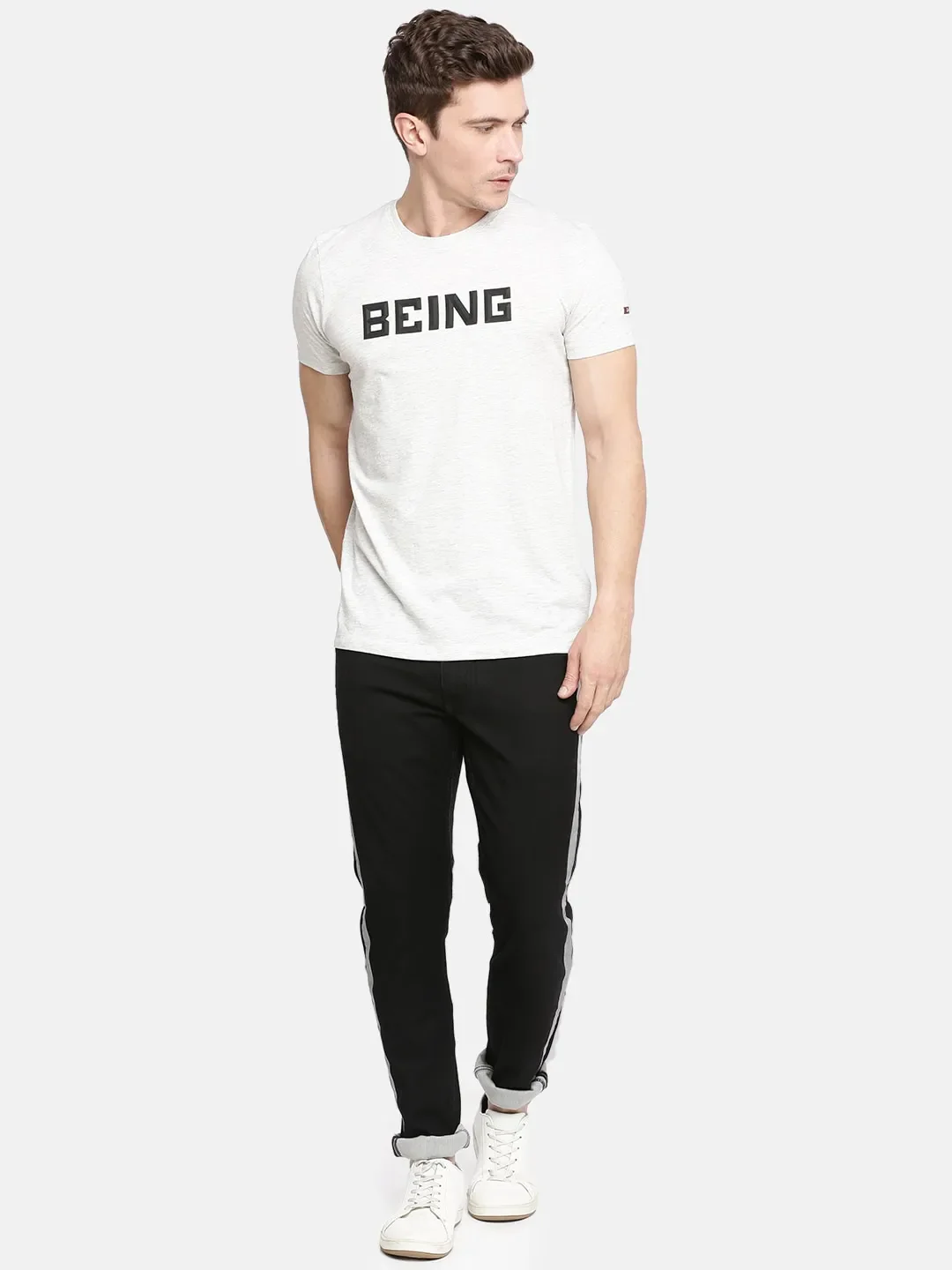 Black Skinny Straight Fit Men's Denims by Being Human Clothing - Image 5