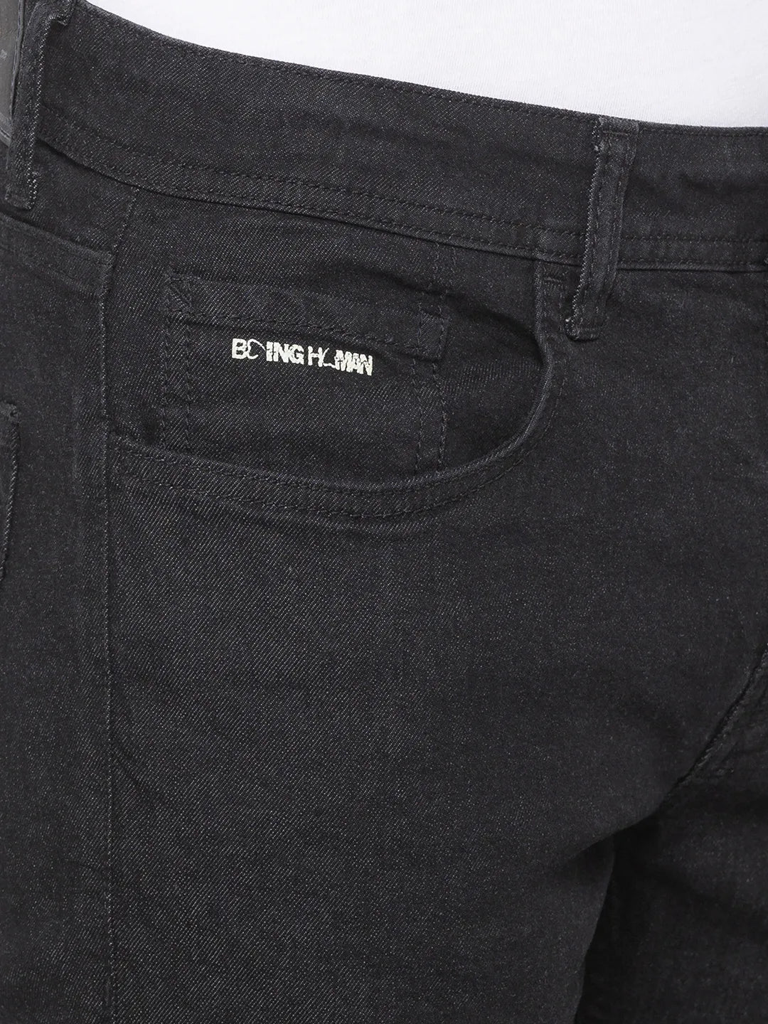 Black Skinny Straight Fit Men's Denims by Being Human Clothing - Image 4