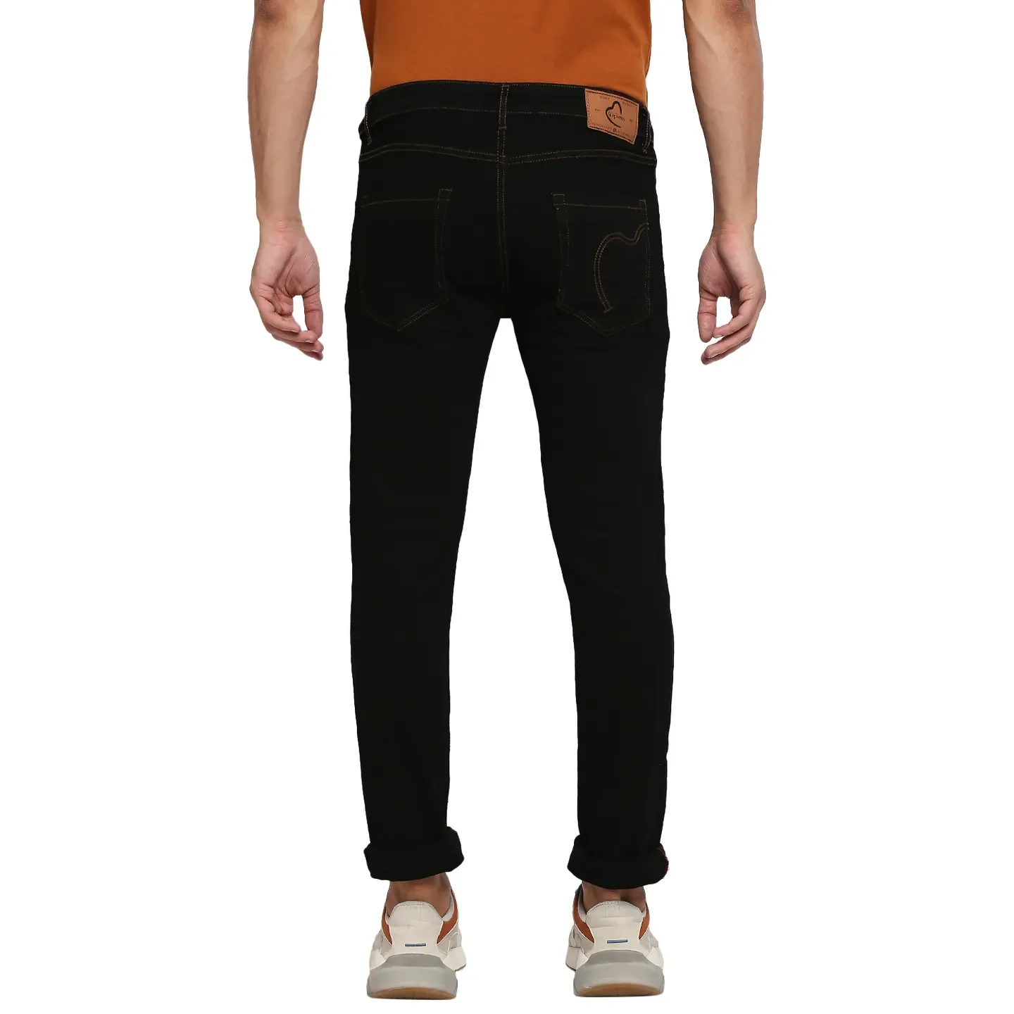 Black Skinny Straight Fit Men's Denims by Being Human Clothing - Image 3