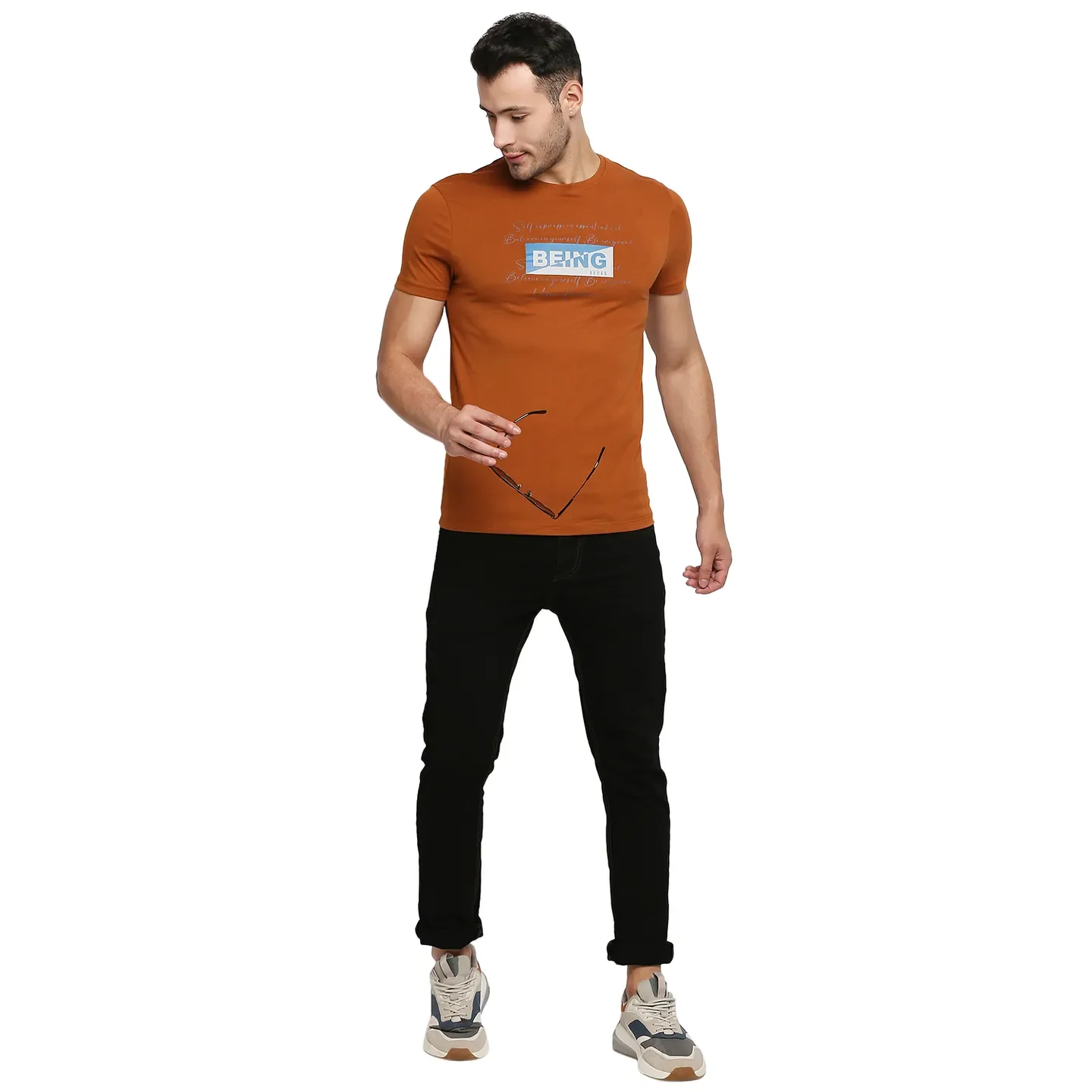 Black Skinny Straight Fit Men's Denims by Being Human Clothing - Image 5
