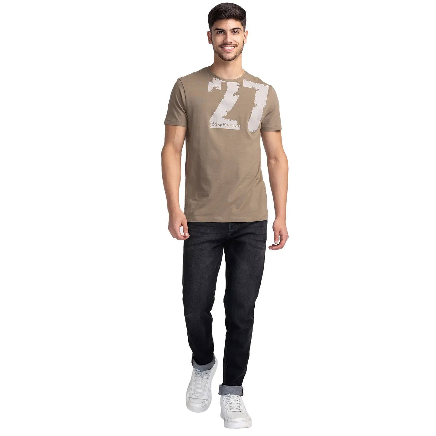 Black Skinny Straight Fit Men's Denims by Being Human Clothing - Image 2