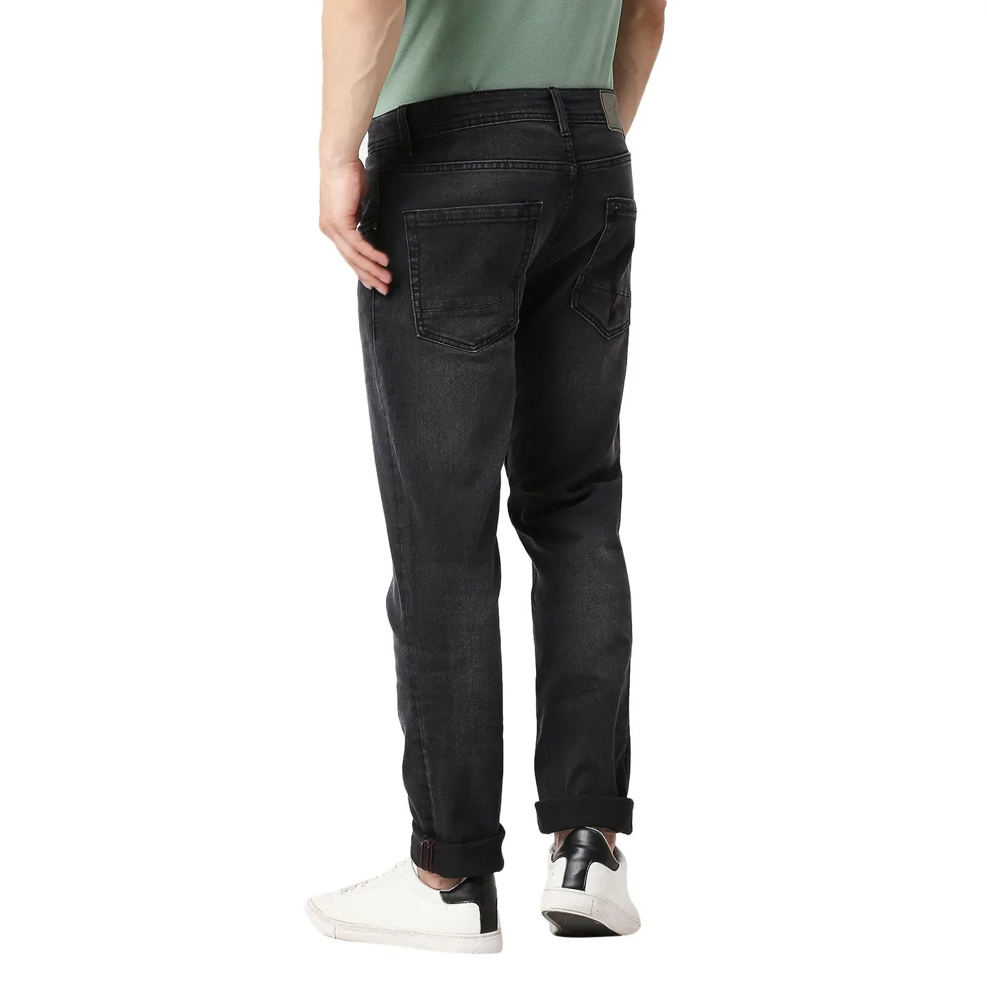 Black Skinny Straight Fit Men's Denims by Being Human Clothing - Image 3