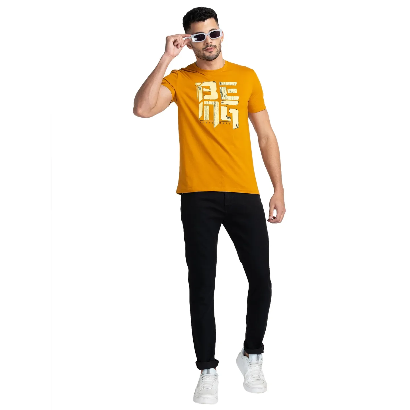 Black Skinny Straight Fit Men's Denims by Being Human Clothing - Image 6
