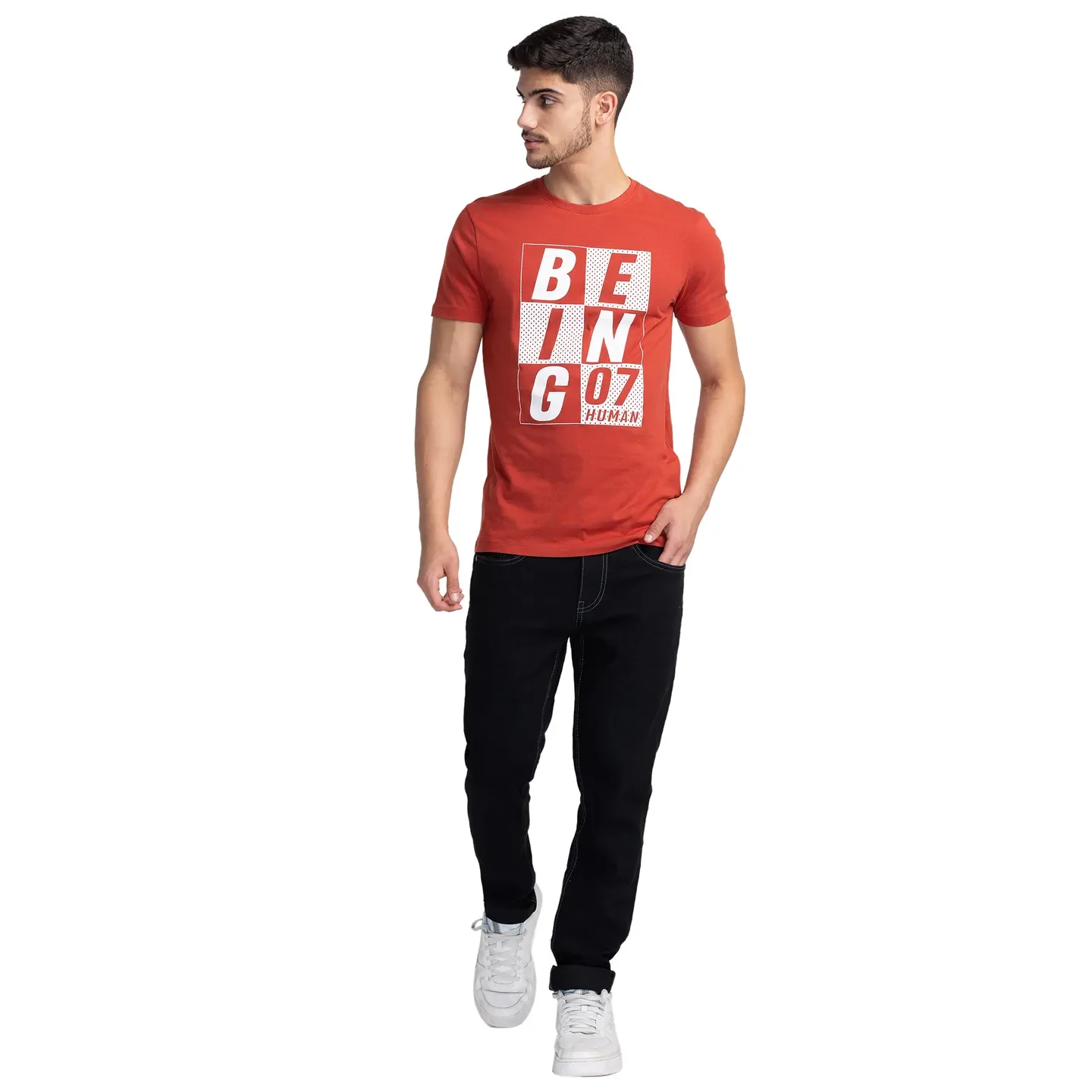 Black Skinny Straight Fit Men's Denims by Being Human Clothing - Image 2