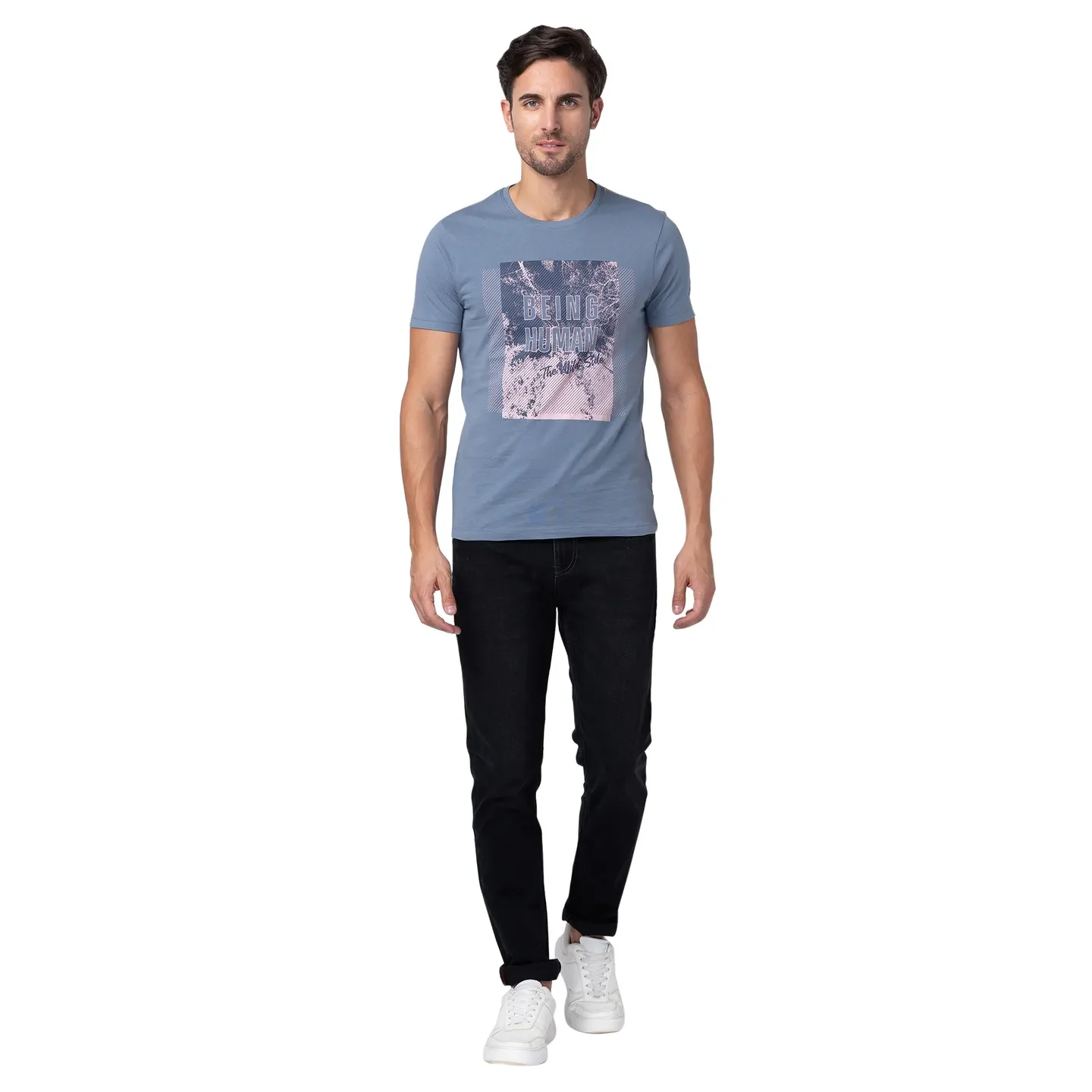 Black Skinny Straight Fit Men's Denims by Being Human Clothing - Image 5