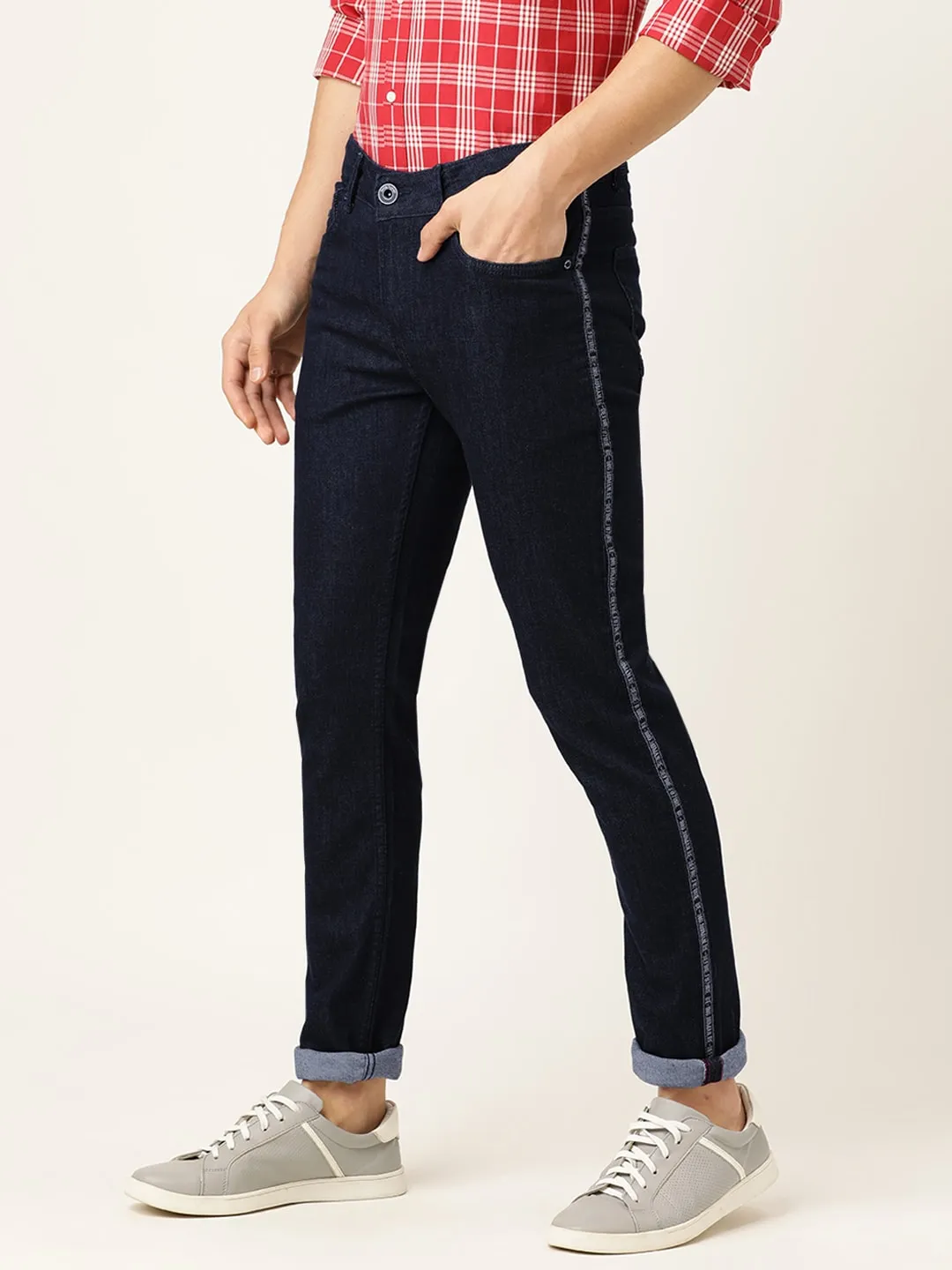 Blue Skinny Straight Fit Men's Denims by Being Human Clothing