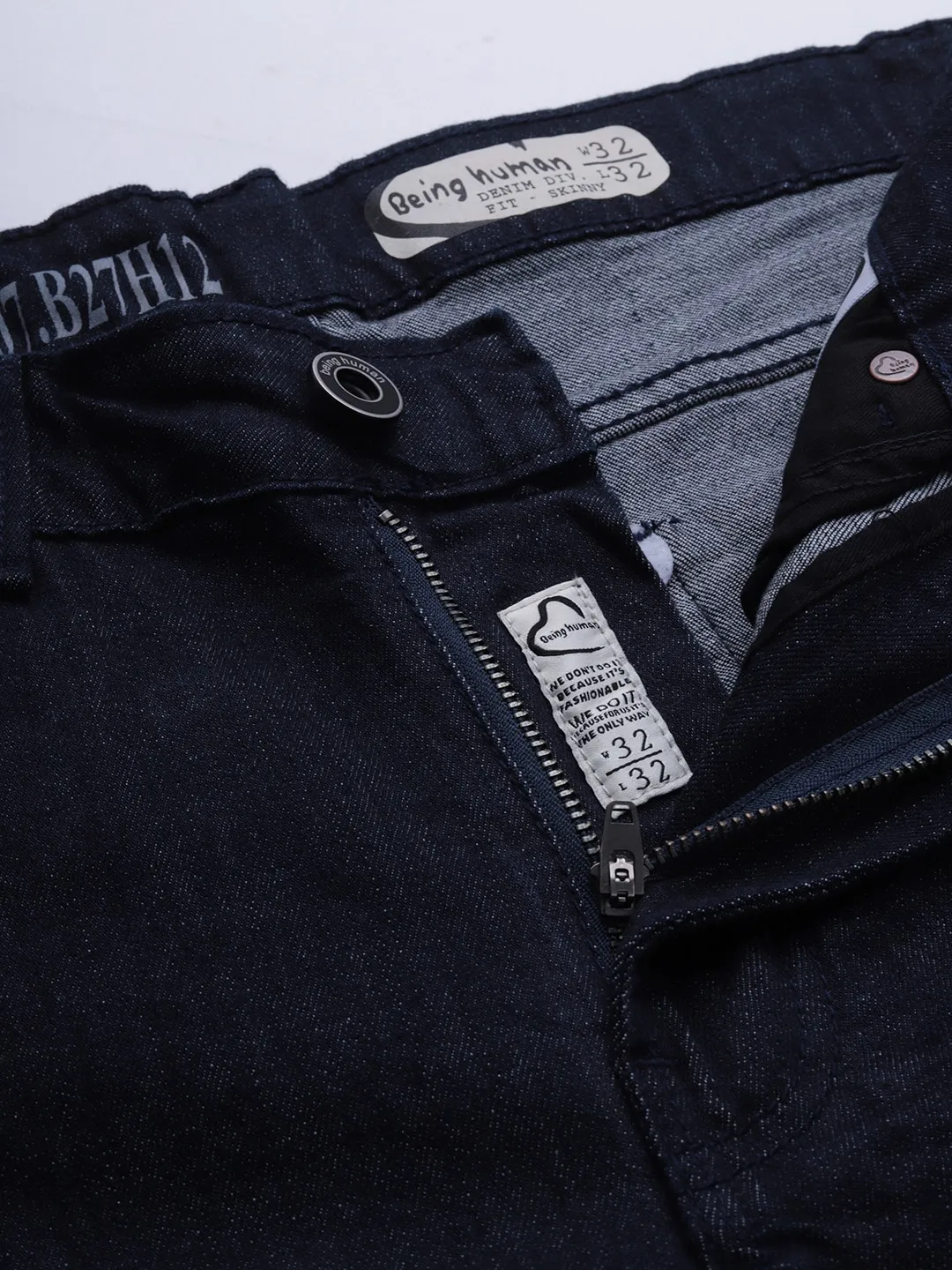 Blue Skinny Straight Fit Men's Denims by Being Human Clothing - Image 4