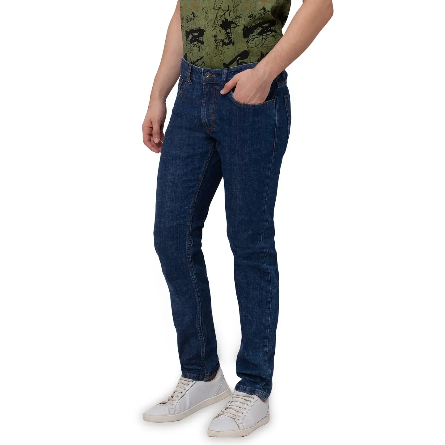 Blue Skinny Straight Fit Men's Denims by Being Human Clothing - Image 2