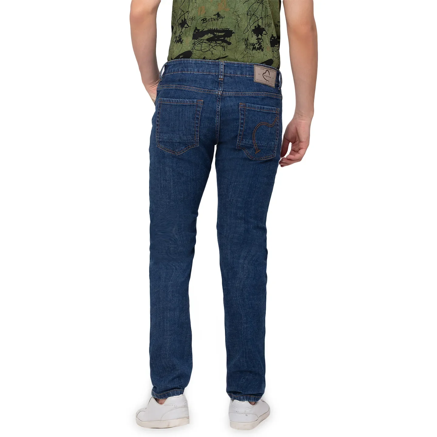 Blue Skinny Straight Fit Men's Denims by Being Human Clothing - Image 3