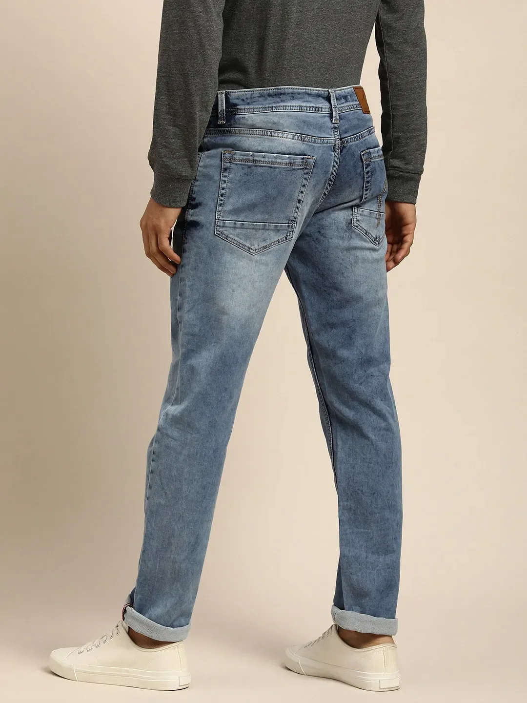 Blue Skinny Straight Fit Men's Denims by Being Human Clothing - Image 3