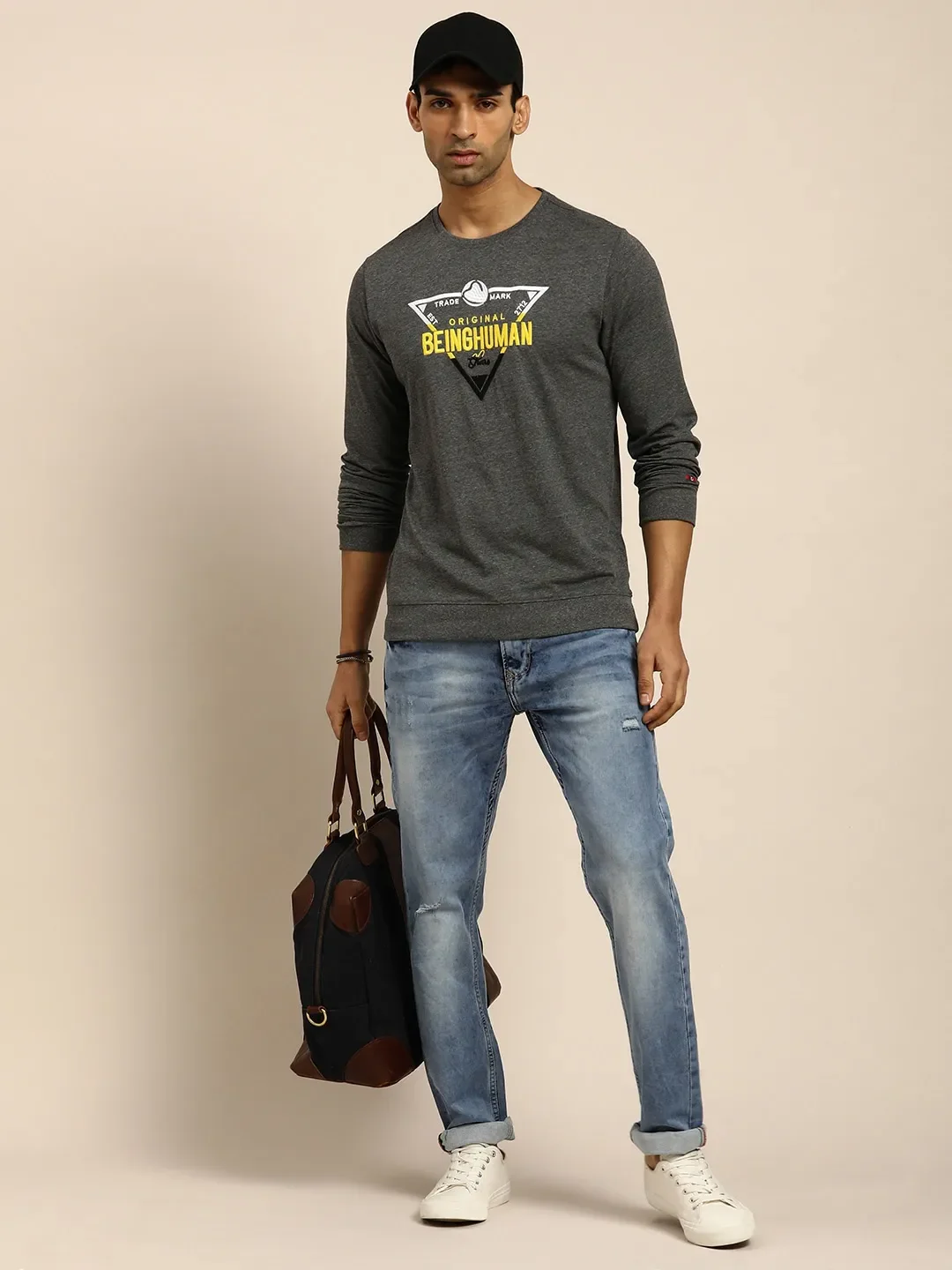 Blue Skinny Straight Fit Men's Denims by Being Human Clothing - Image 5