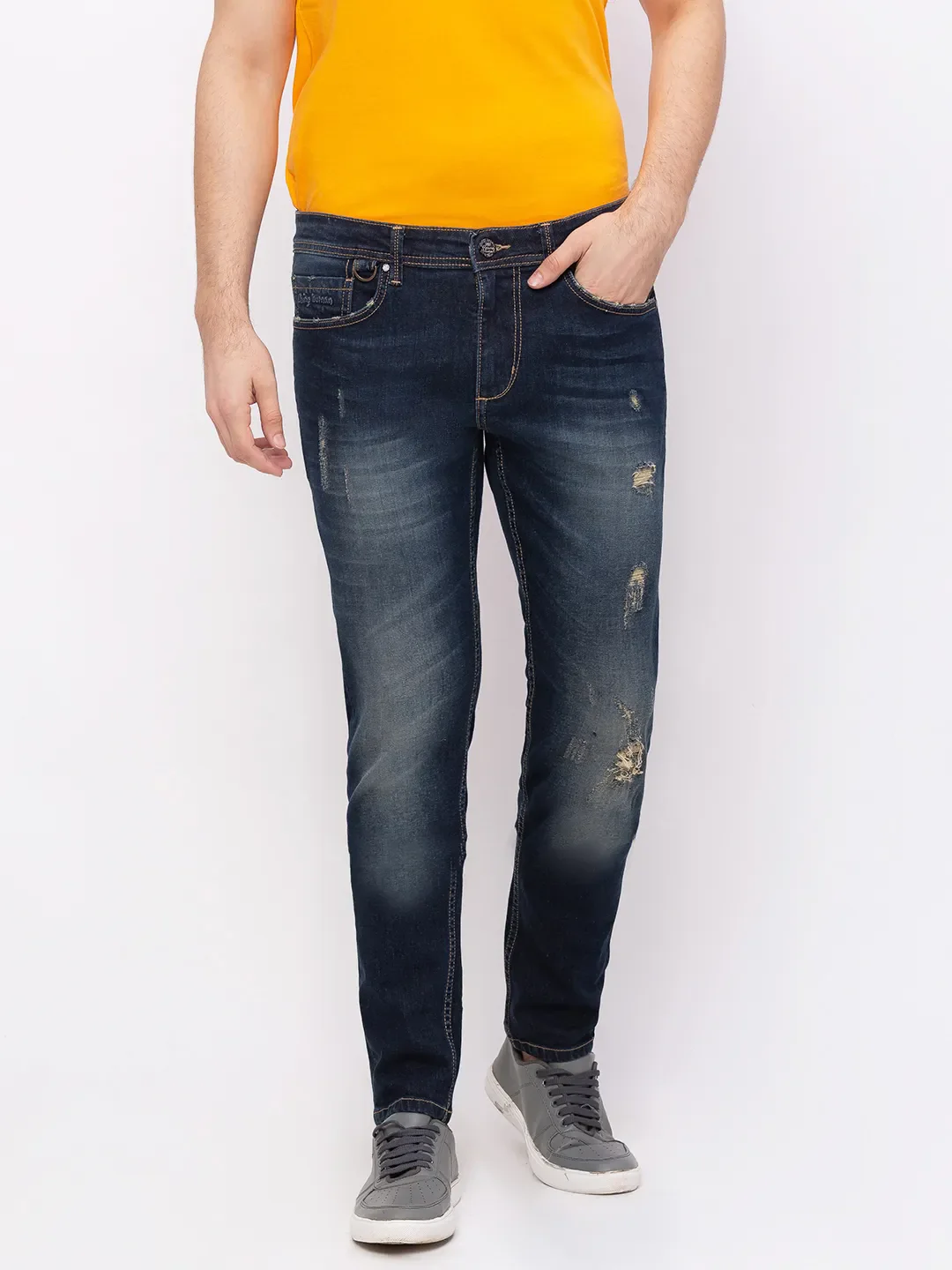 Blue Skinny Straight Fit Men's Denims by Being Human Clothing