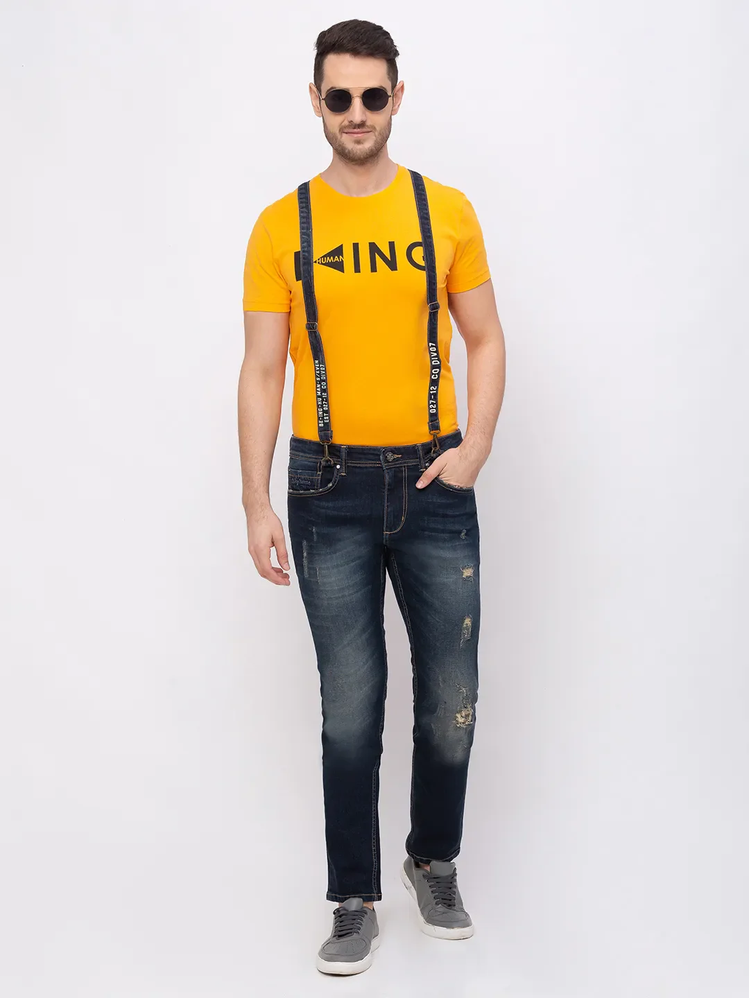 Blue Skinny Straight Fit Men's Denims by Being Human Clothing - Image 6