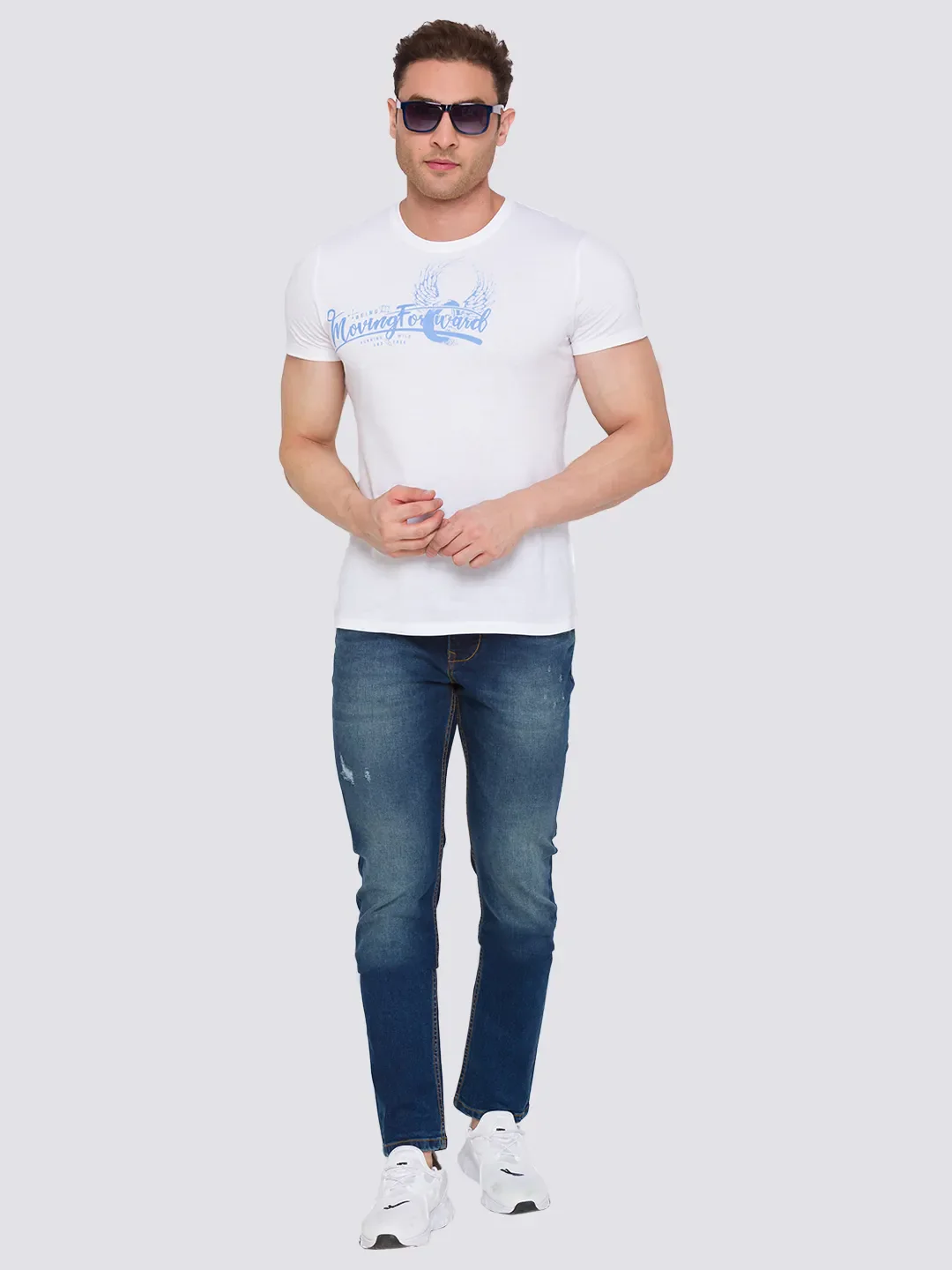 Blue Skinny Straight Fit Men's Denims by Being Human Clothing - Image 6