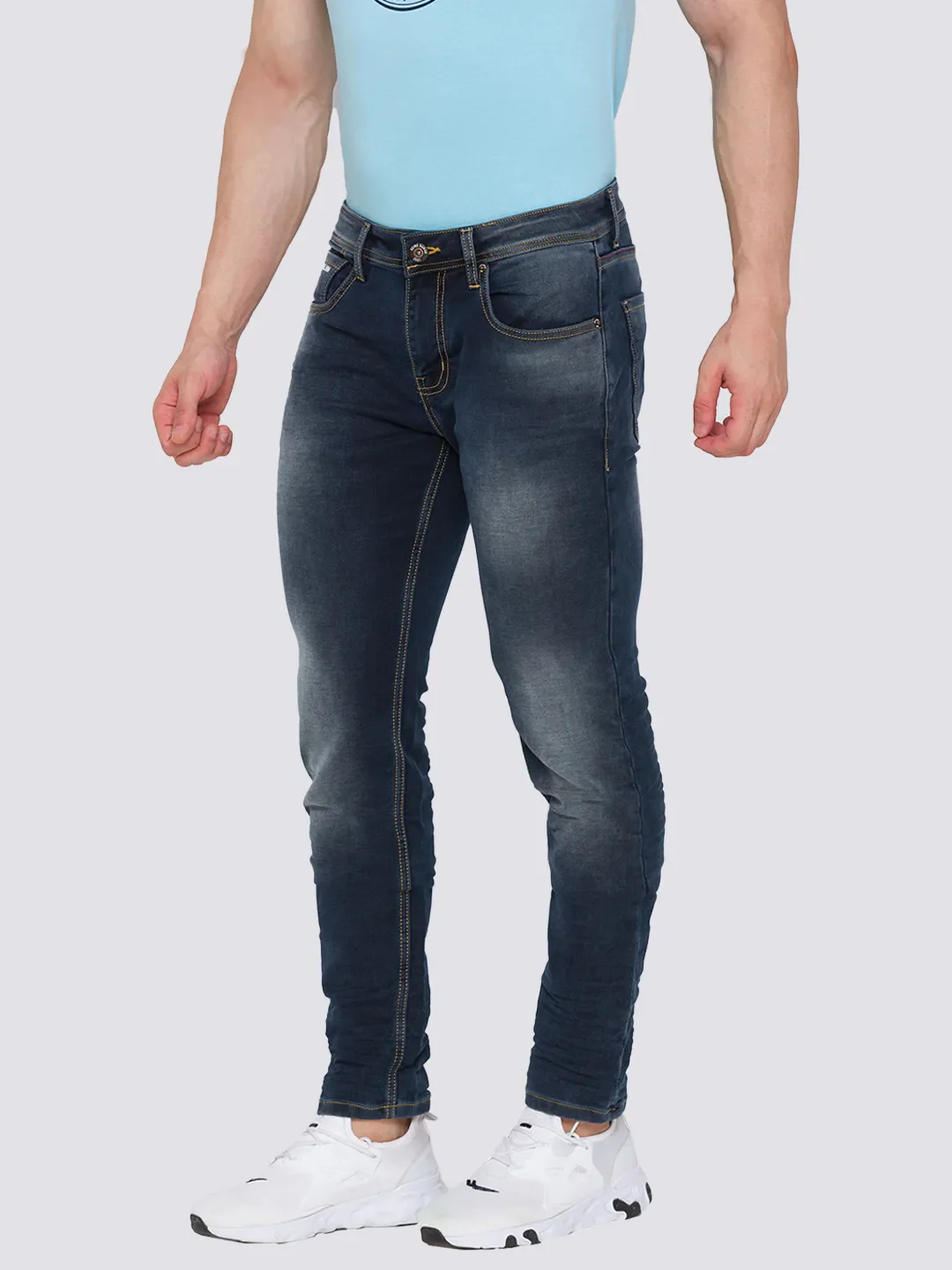 Blue Skinny Straight Fit Men's Denims by Being Human Clothing - Image 2