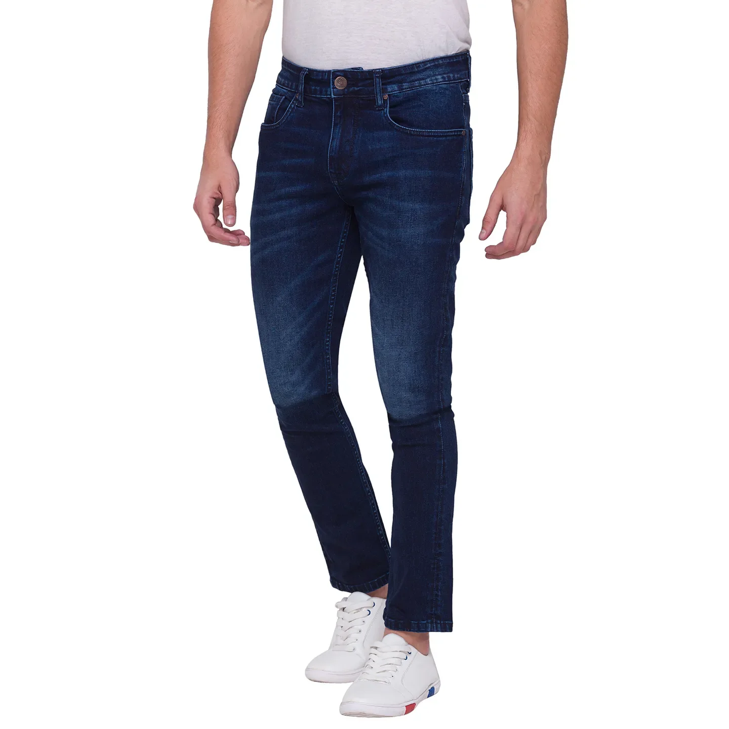 Blue Skinny Straight Fit Men's Denims by Being Human Clothing - Image 3