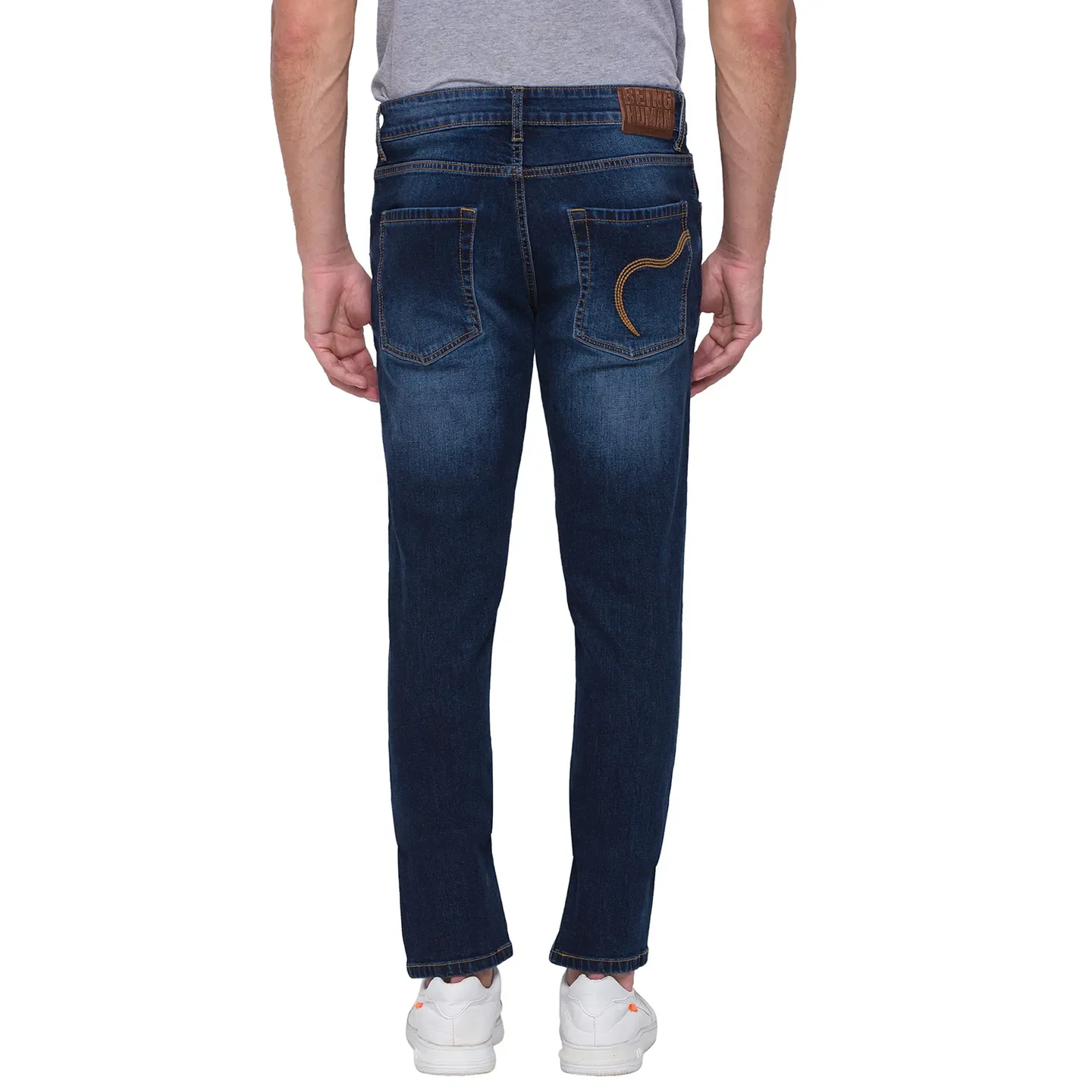 Blue Skinny Straight Fit Men's Denims by Being Human Clothing - Image 3
