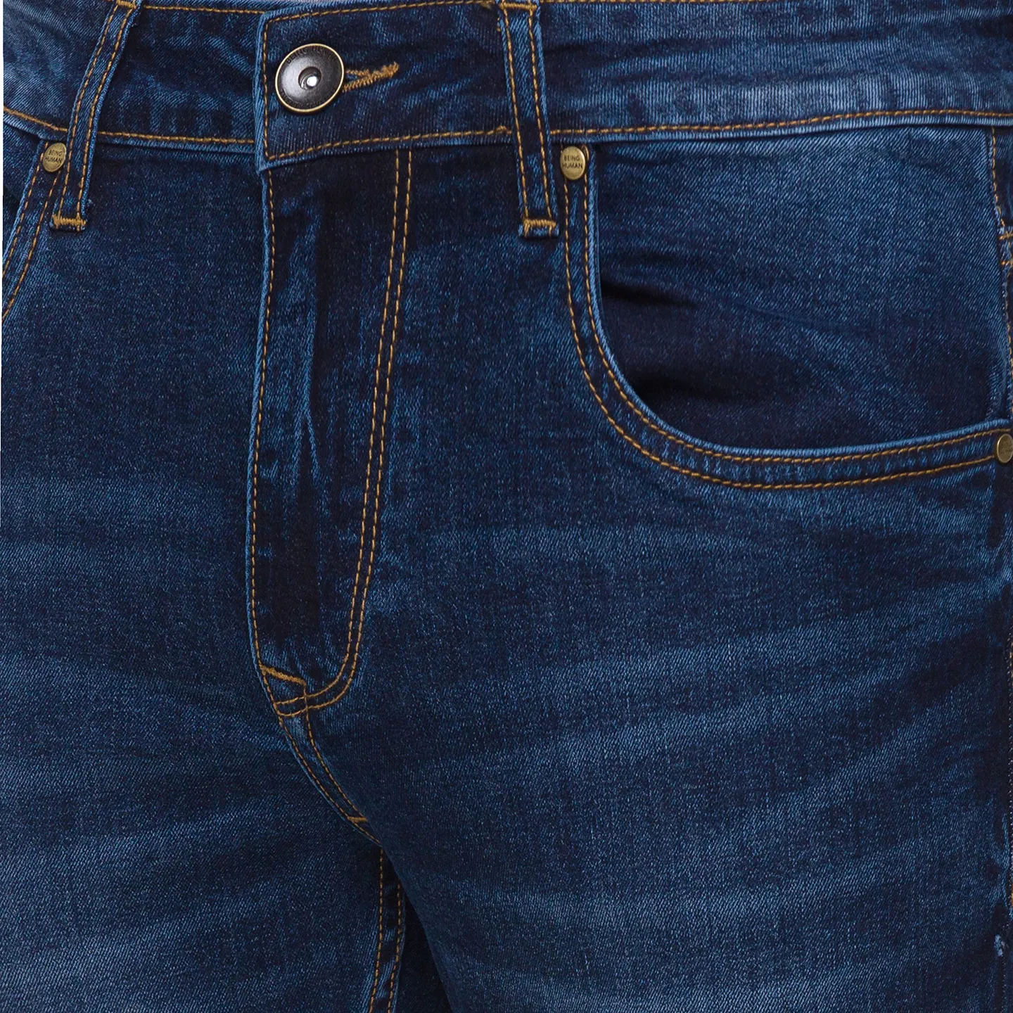 Blue Skinny Straight Fit Men's Denims by Being Human Clothing - Image 5