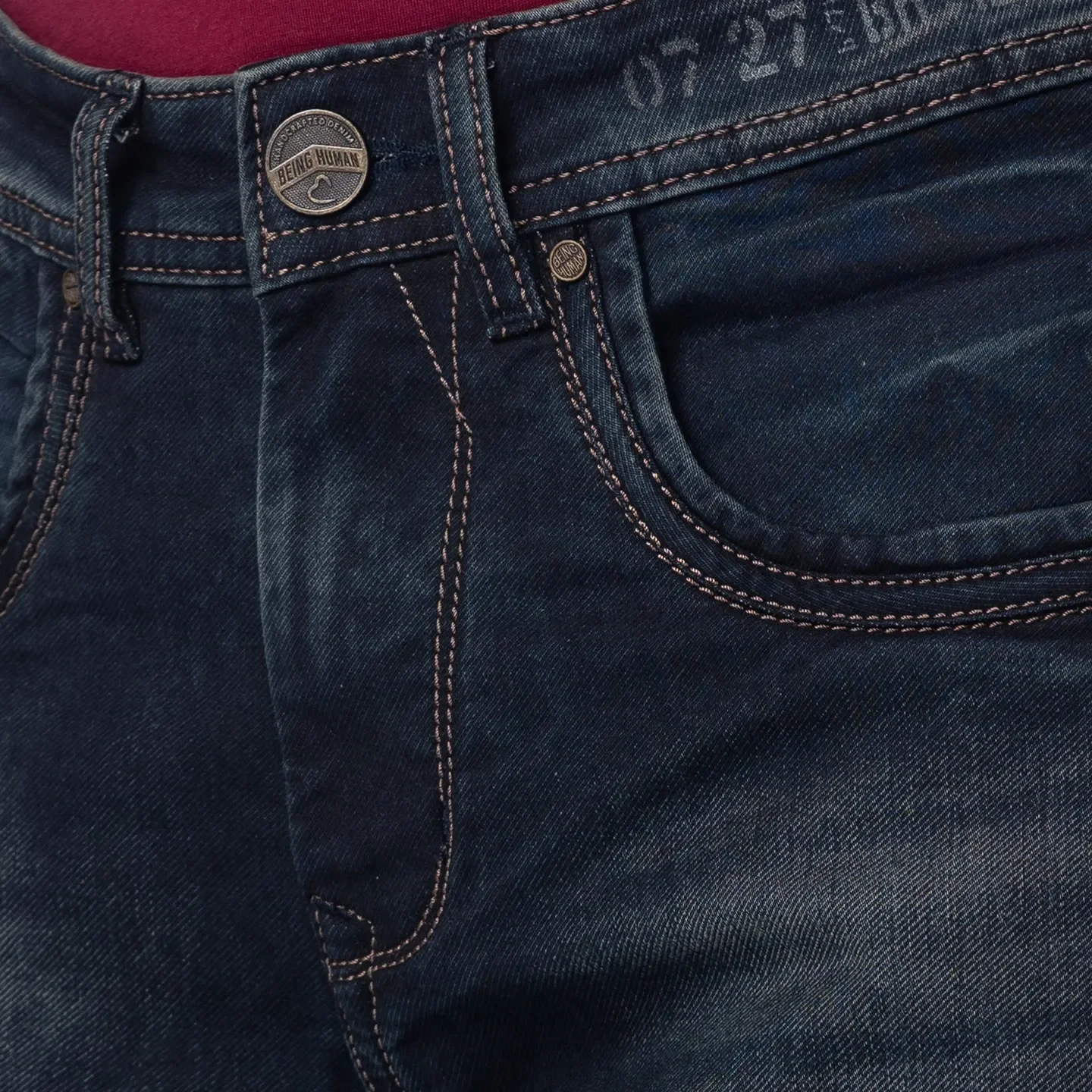 Blue Skinny Straight Fit Men's Denims by Being Human Clothing - Image 4