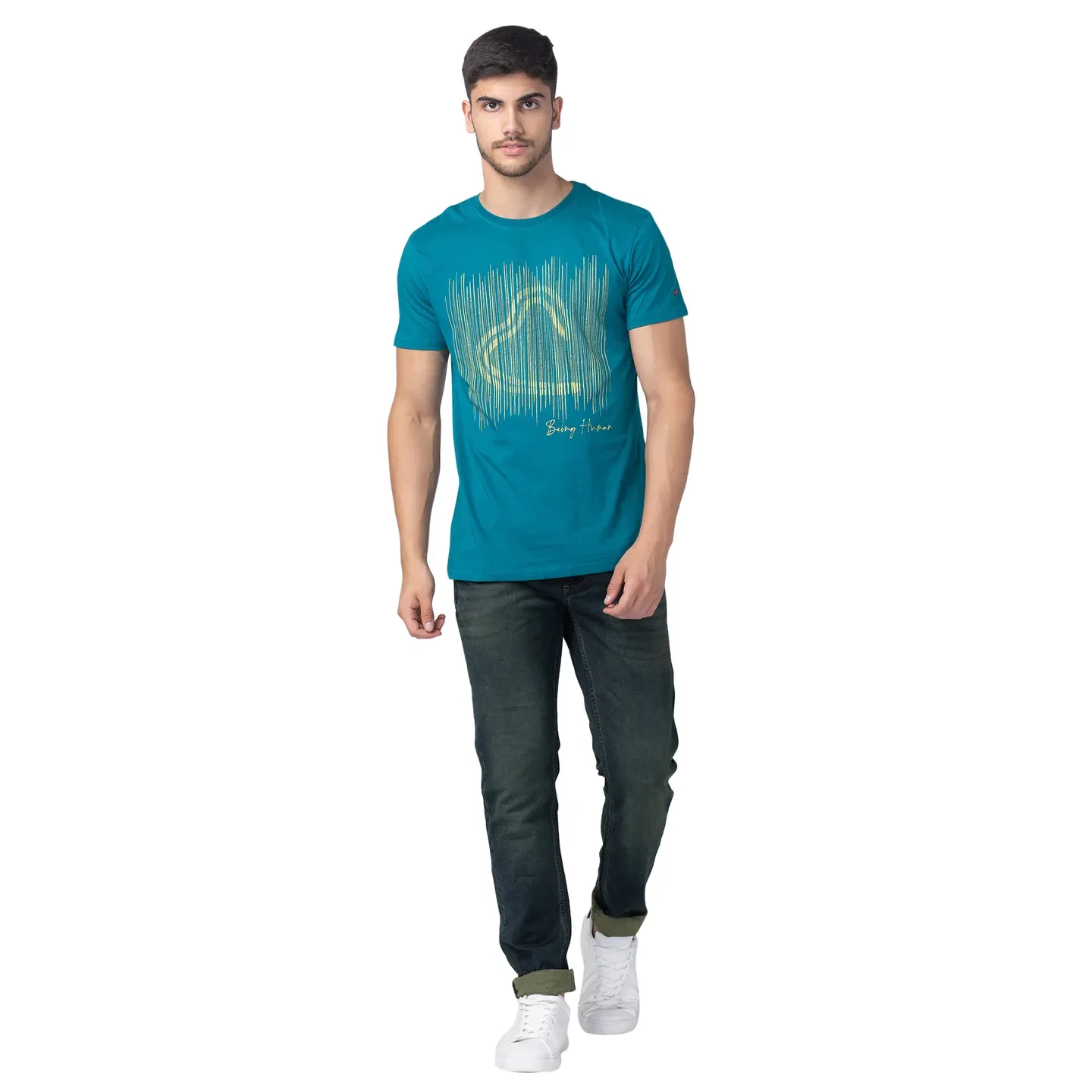 Blue Skinny Straight Fit Men's Denims by Being Human Clothing - Image 5