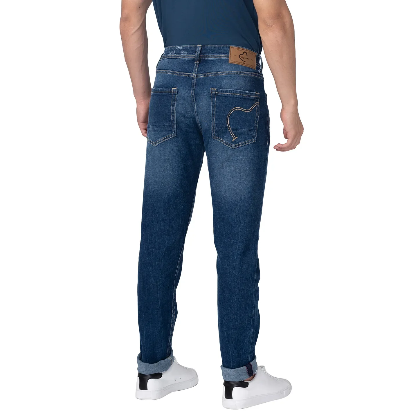 Blue Skinny Straight Fit Men's Denims by Being Human Clothing - Image 3