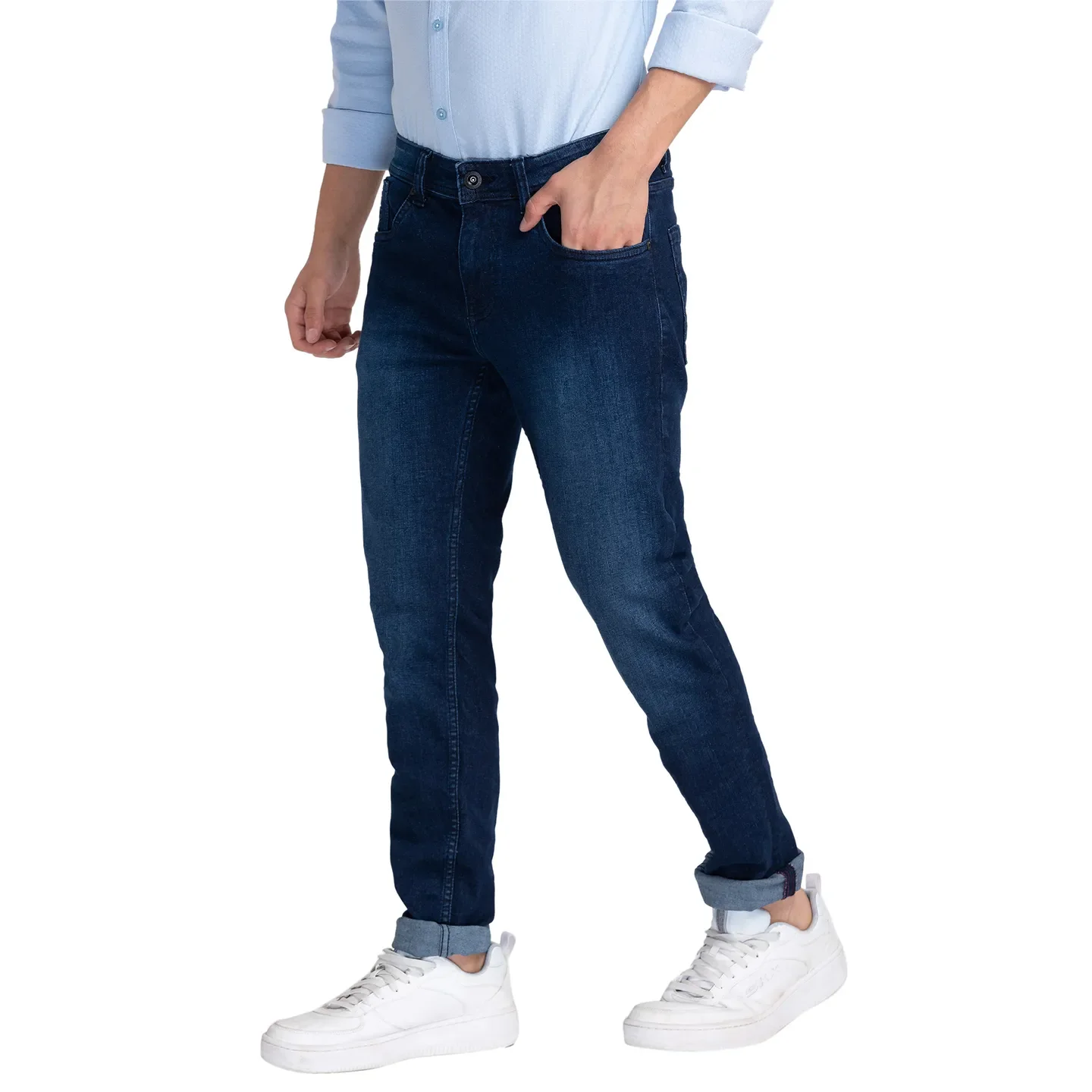 Blue Skinny Straight Fit Men's Denims by Being Human Clothing - Image 2